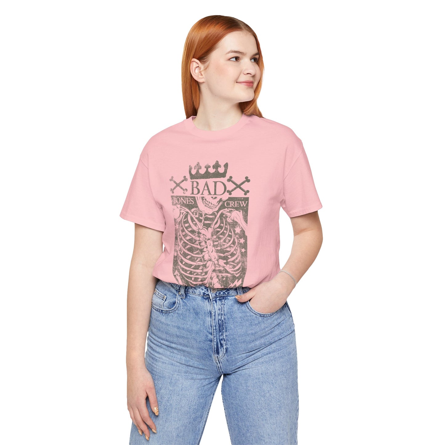 Skeleton Ribcage Tee Bones Crew Graphic Shirt A-10