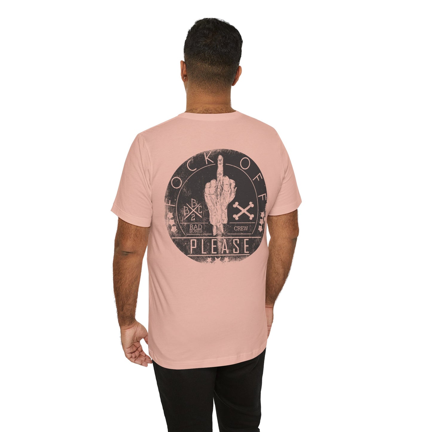 Fk Off Please tee Graphic Middle Finger Skull Design T-Shirt A-11