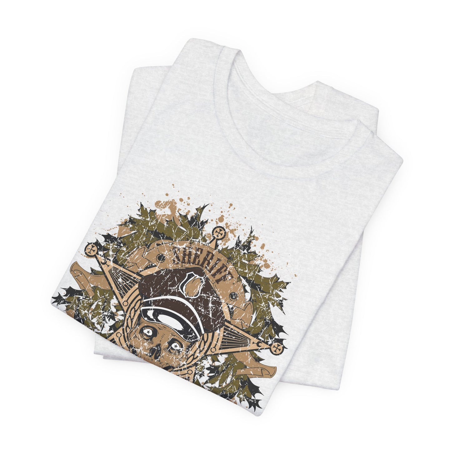 Skull Floral Emblem Graphic Unisex Cotton Tee Art-45