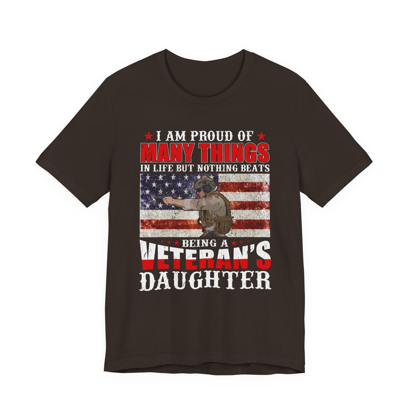 Veteran's Daughter T-Shirt American Flag Military Proud  Unisex Cotton Tee v28