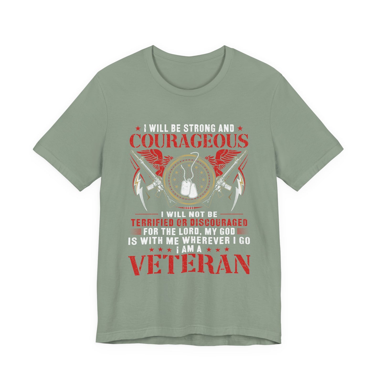 Courageous Veteran Prayer Tee Military Dog Tags Unisex Cotton T-Shirt v37