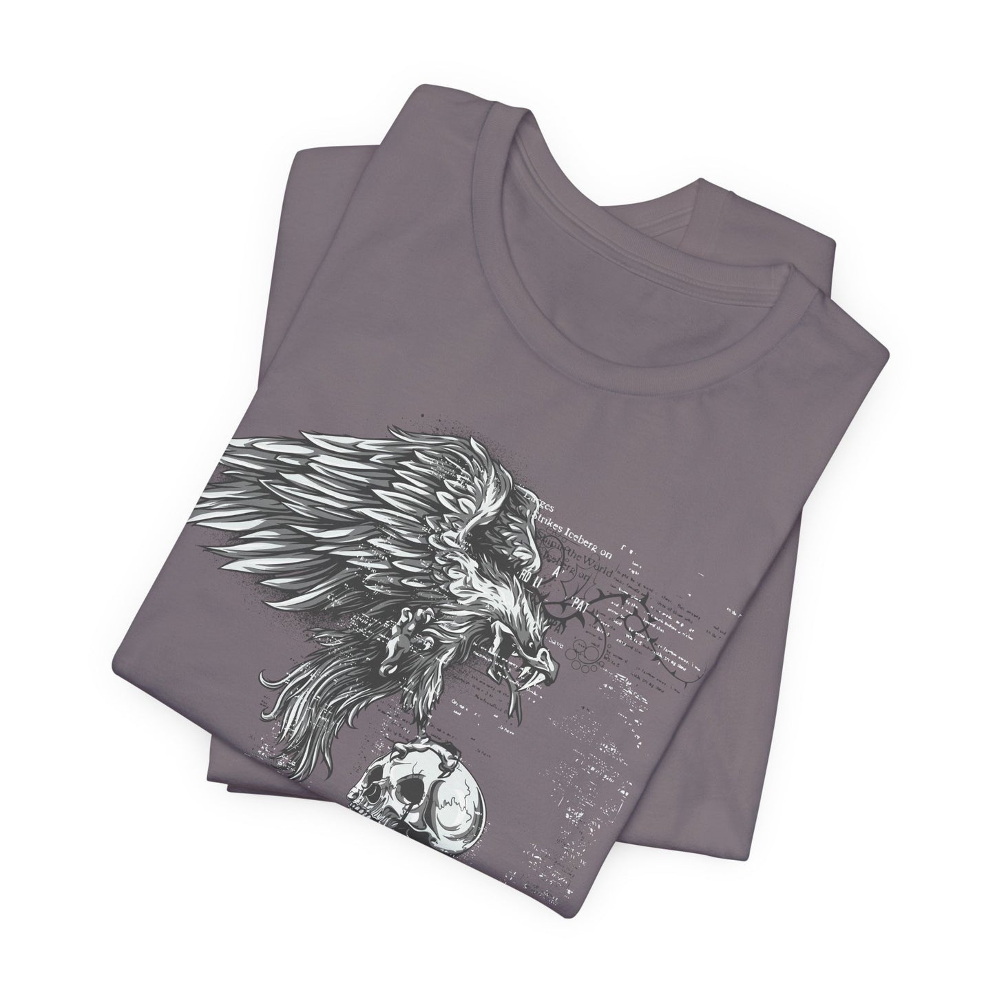 Raven and Skull Illustration Graphic Unisex Cotton T-Shirt r19