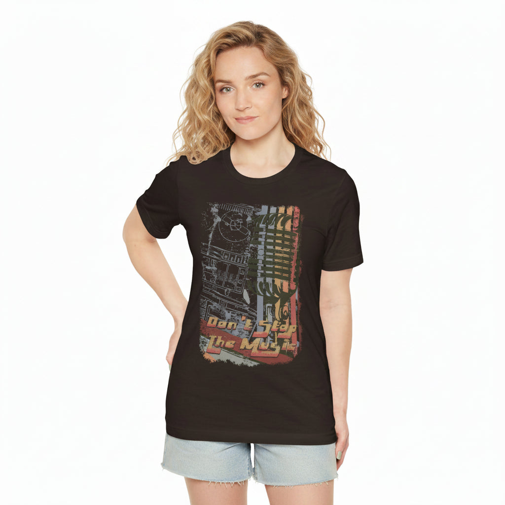 Retro Microphone Graphic Unisex Cotton T-Shirt r9