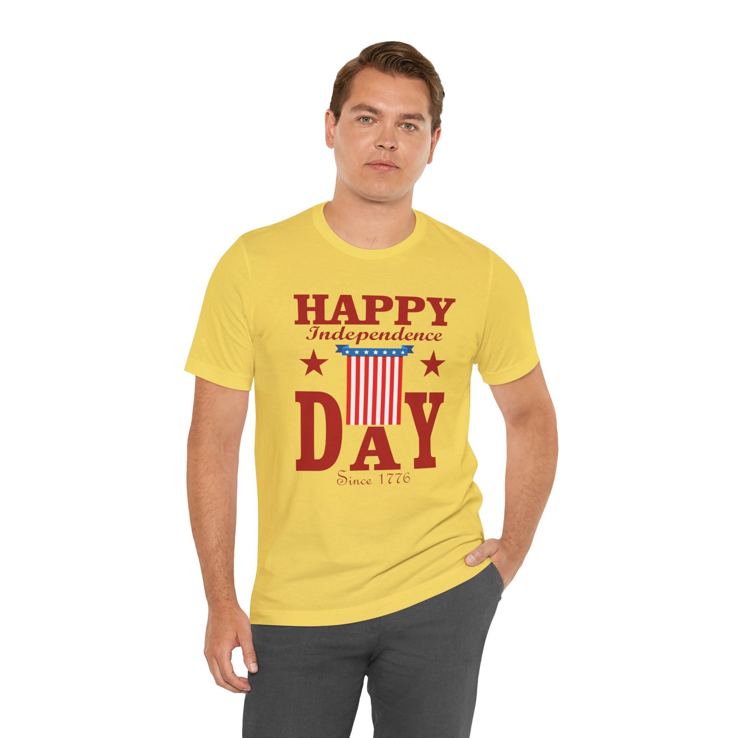 Happy Independence Day Graphic Unisex Cotton T-Shirt 018
