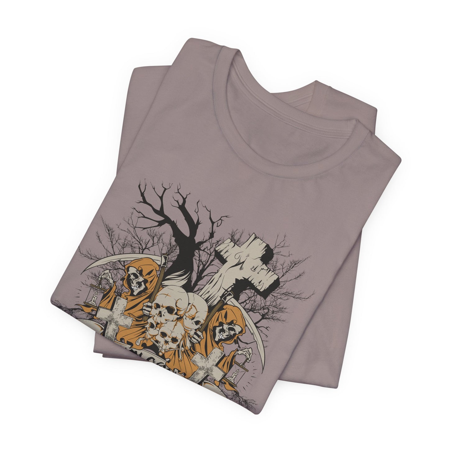 Skull Halloween Graphic Design Unisex Cotton T-Shirt Art-50