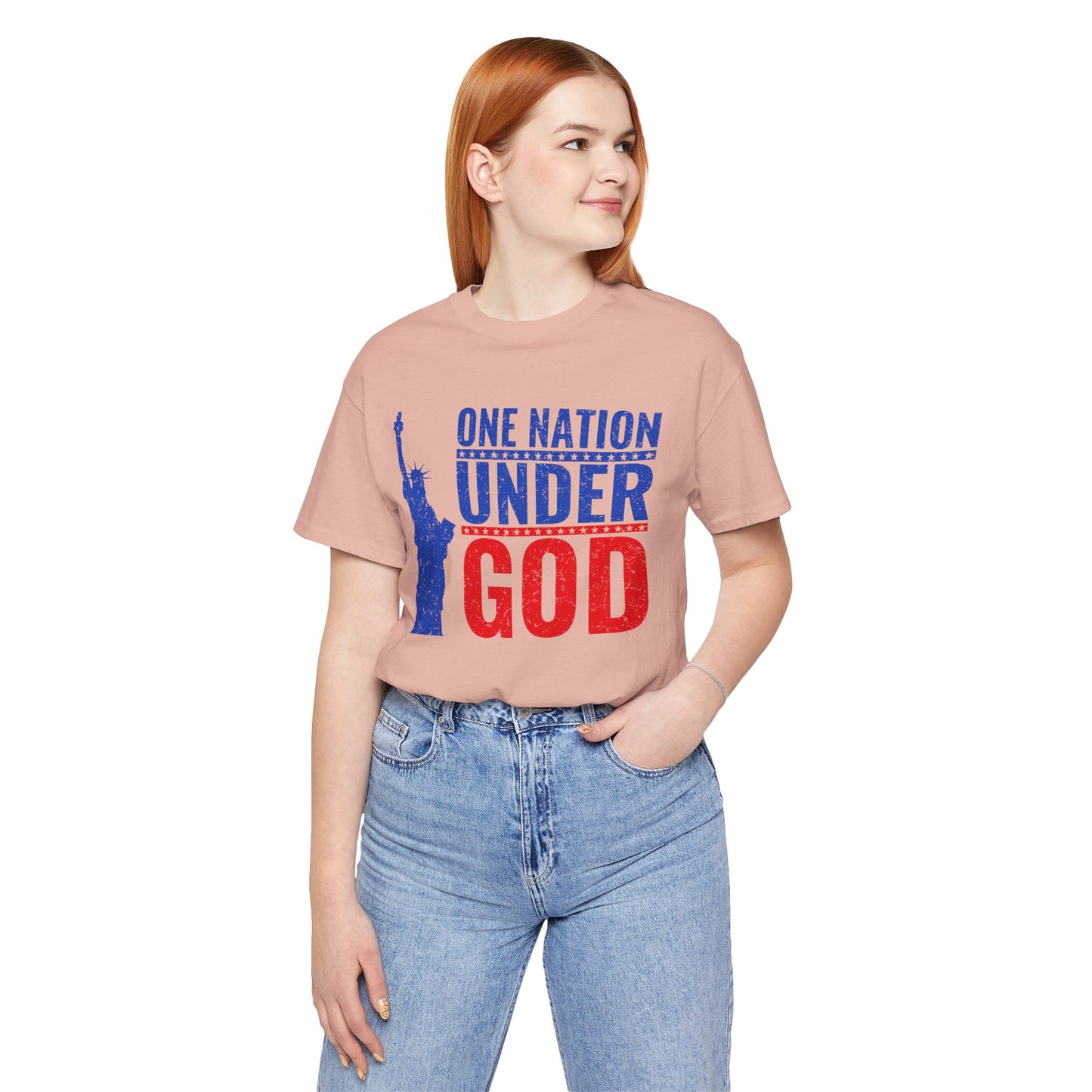 Statue of Liberty Patriotic Graphic Unisex Cotton T-Shirt a6