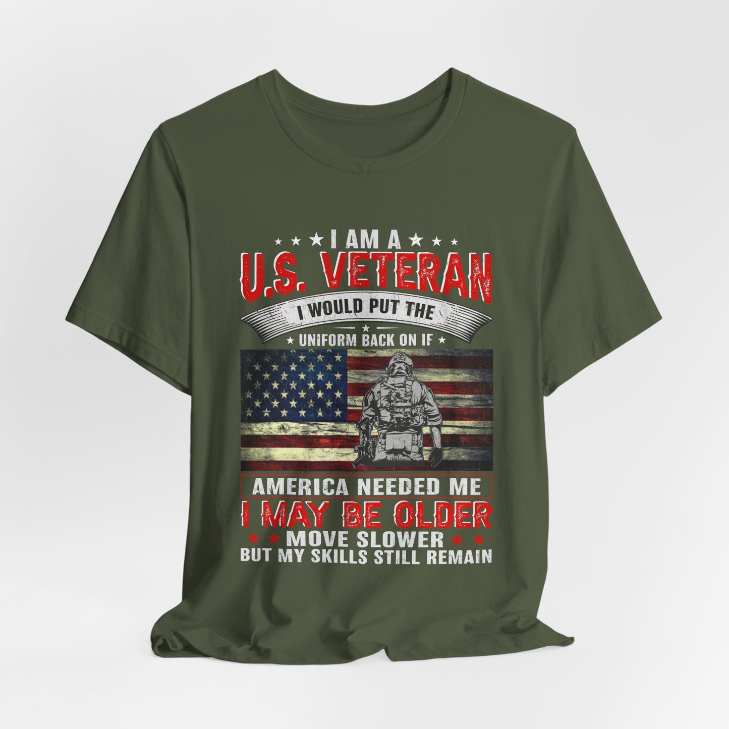 I Am A U.S. Veteran shirt American Flag Military Veteran Unisex Cotton Tee v25