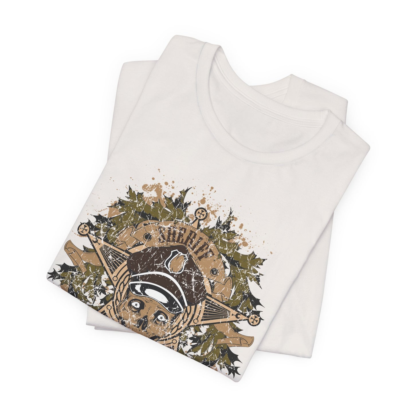Skull Floral Emblem Graphic Unisex Cotton Tee Art-45
