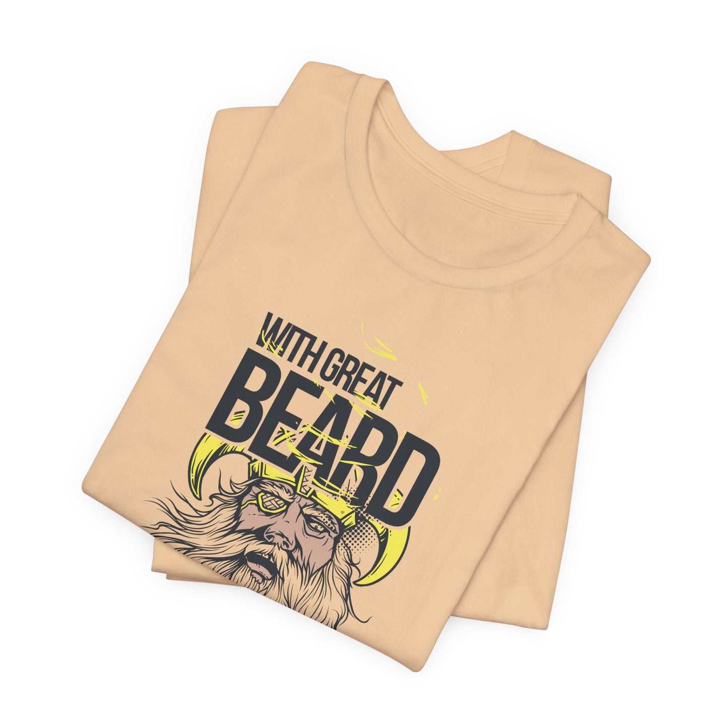 With Great Beard Comes Great Responsibility Tee Viking Beard Graphic Shirt A-2