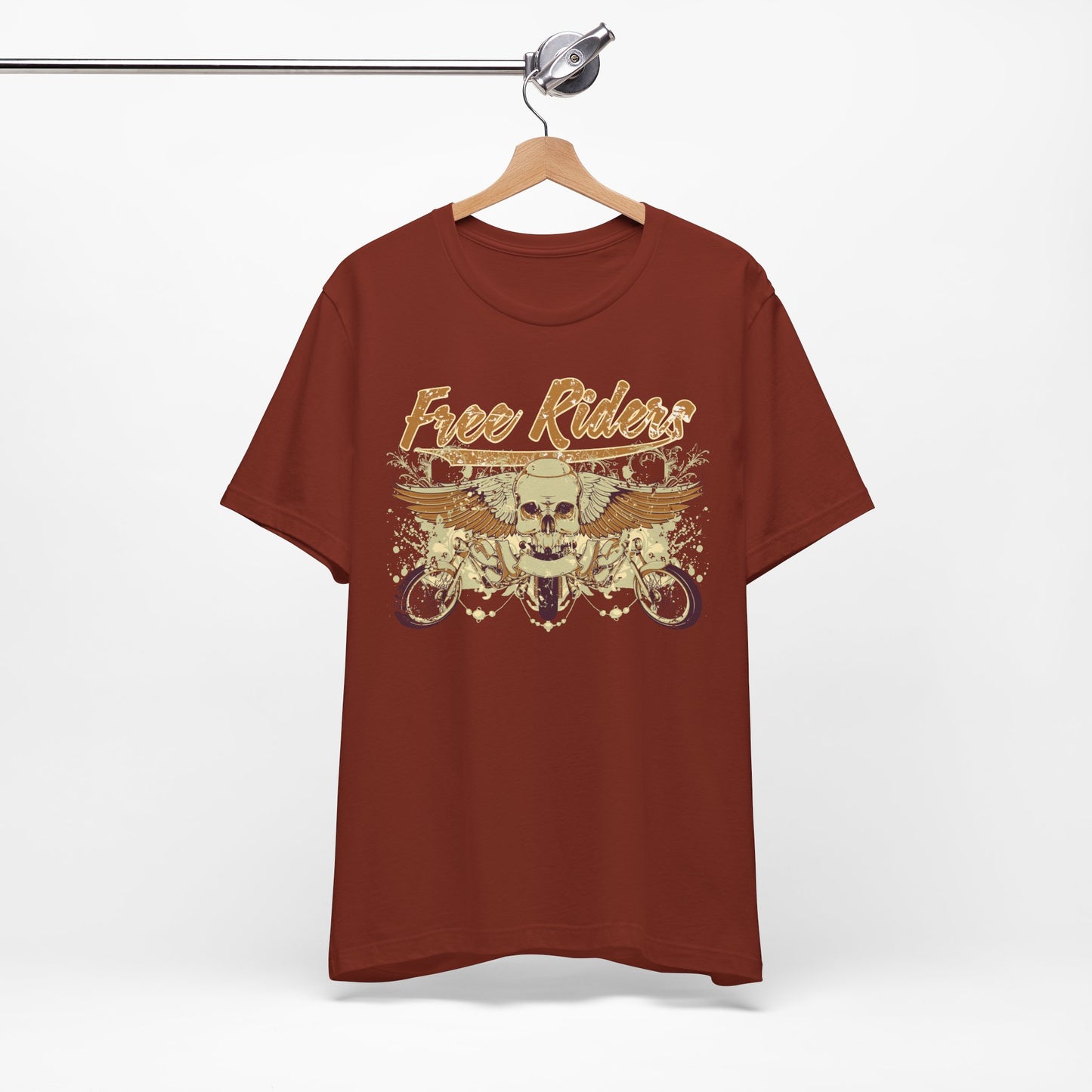 Free Riders Skull Motorcycle Tee Biker Graphic Art Design T-Shirt A-1