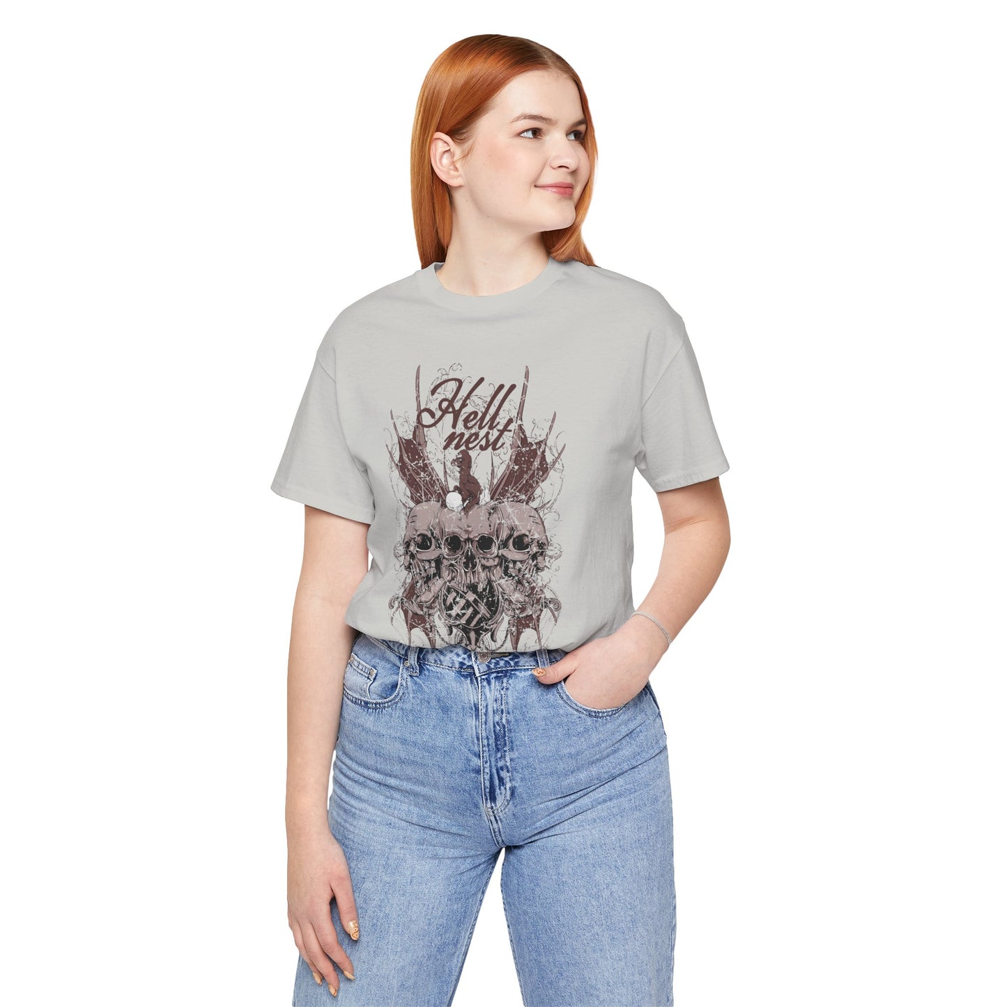 Skull Cluster graphic tee Gothic skulls grunge floral design