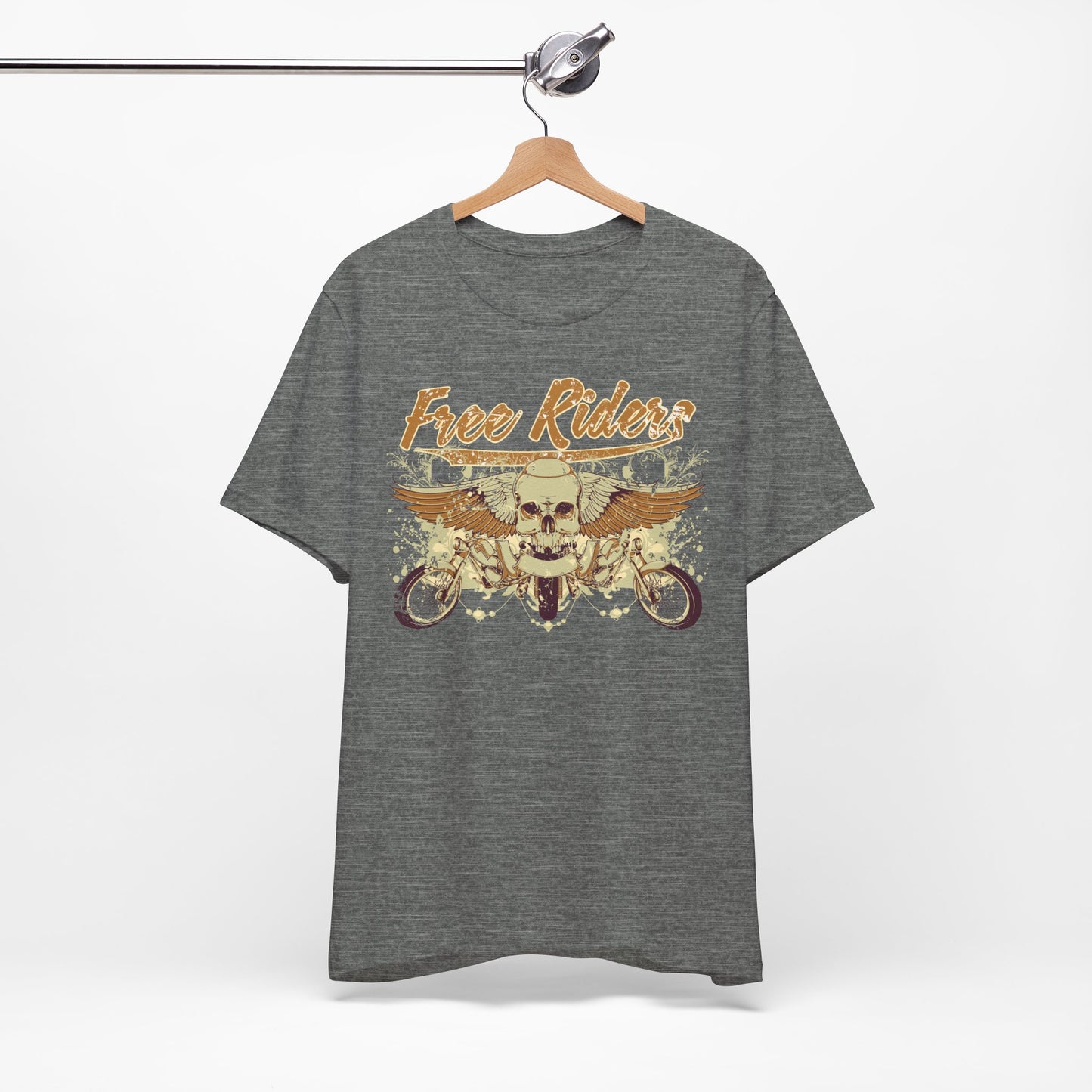 Free Riders Skull Motorcycle Tee Biker Graphic Art Design T-Shirt A-1