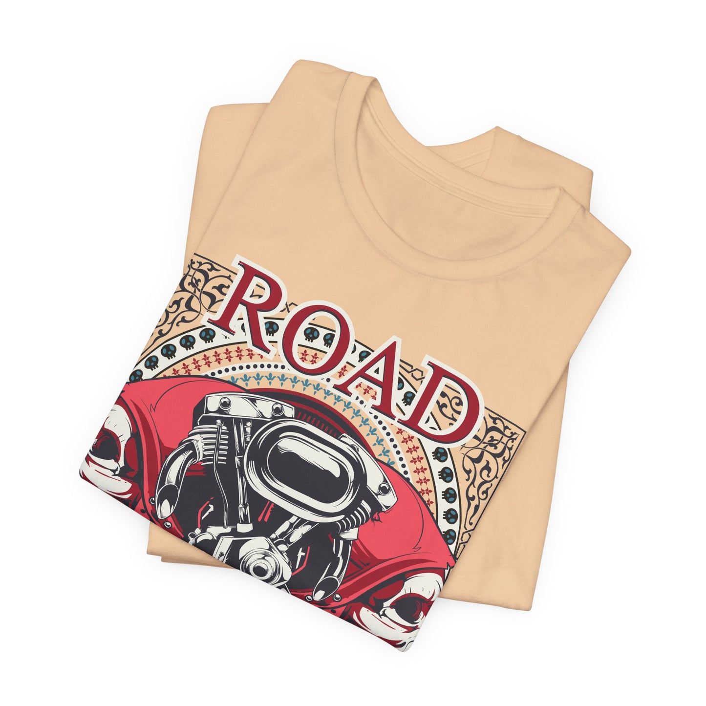 Dark Road Motorcycle Helmet Skull Tee Biker graphic t-shirt G-1