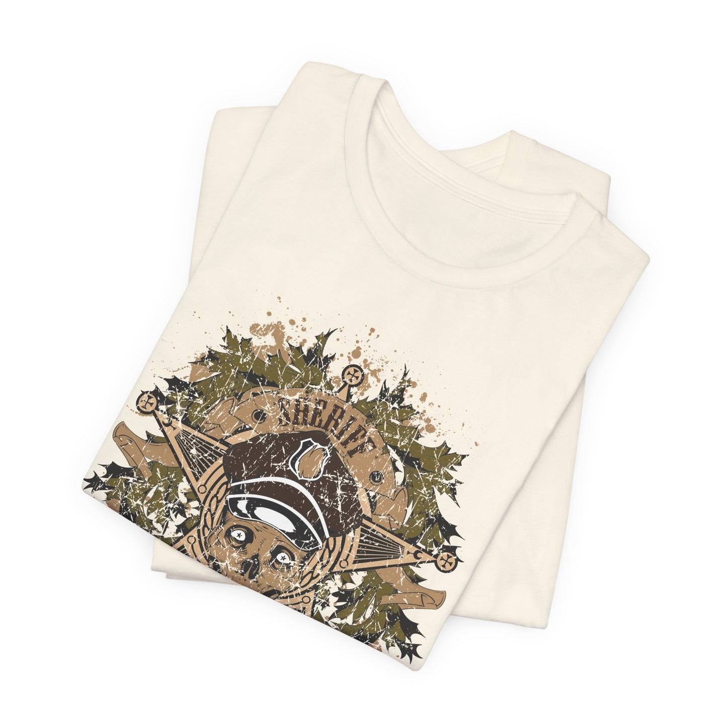 Skull Floral Emblem Graphic Unisex Cotton Tee Art-45