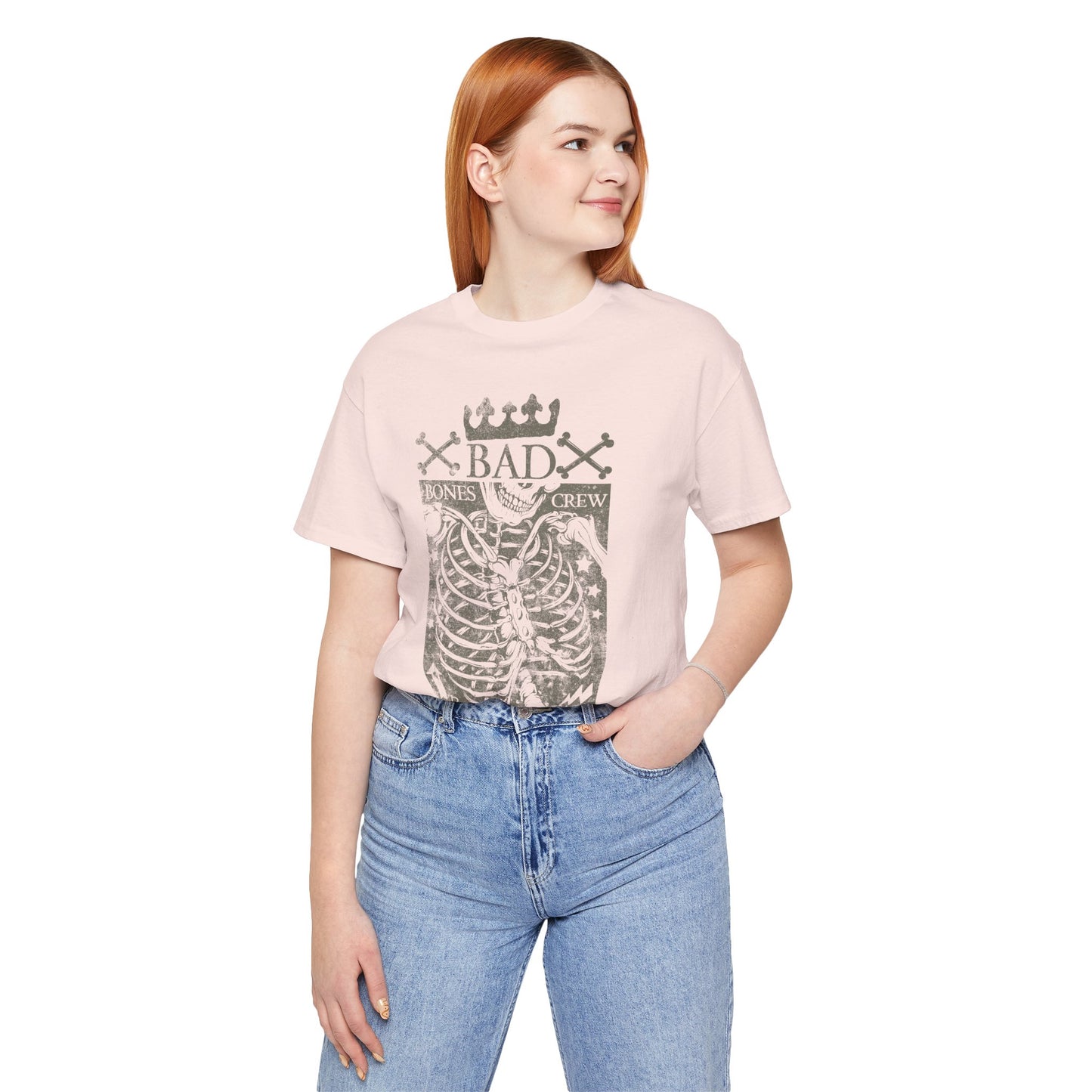 Skeleton Ribcage Tee Bones Crew Graphic Shirt A-10