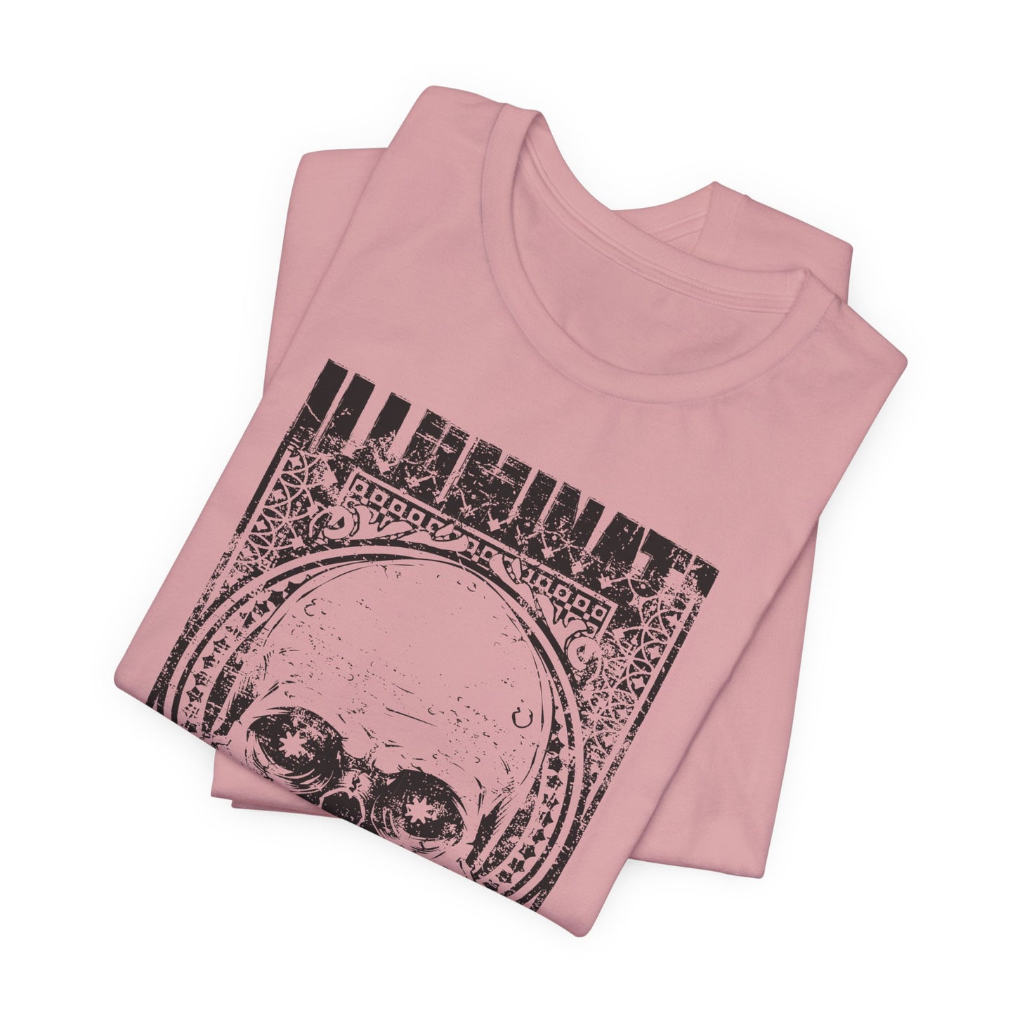 Skull Circle Graphic T-Shirt Vintage Etching Illustration Art Design Tee A-9
