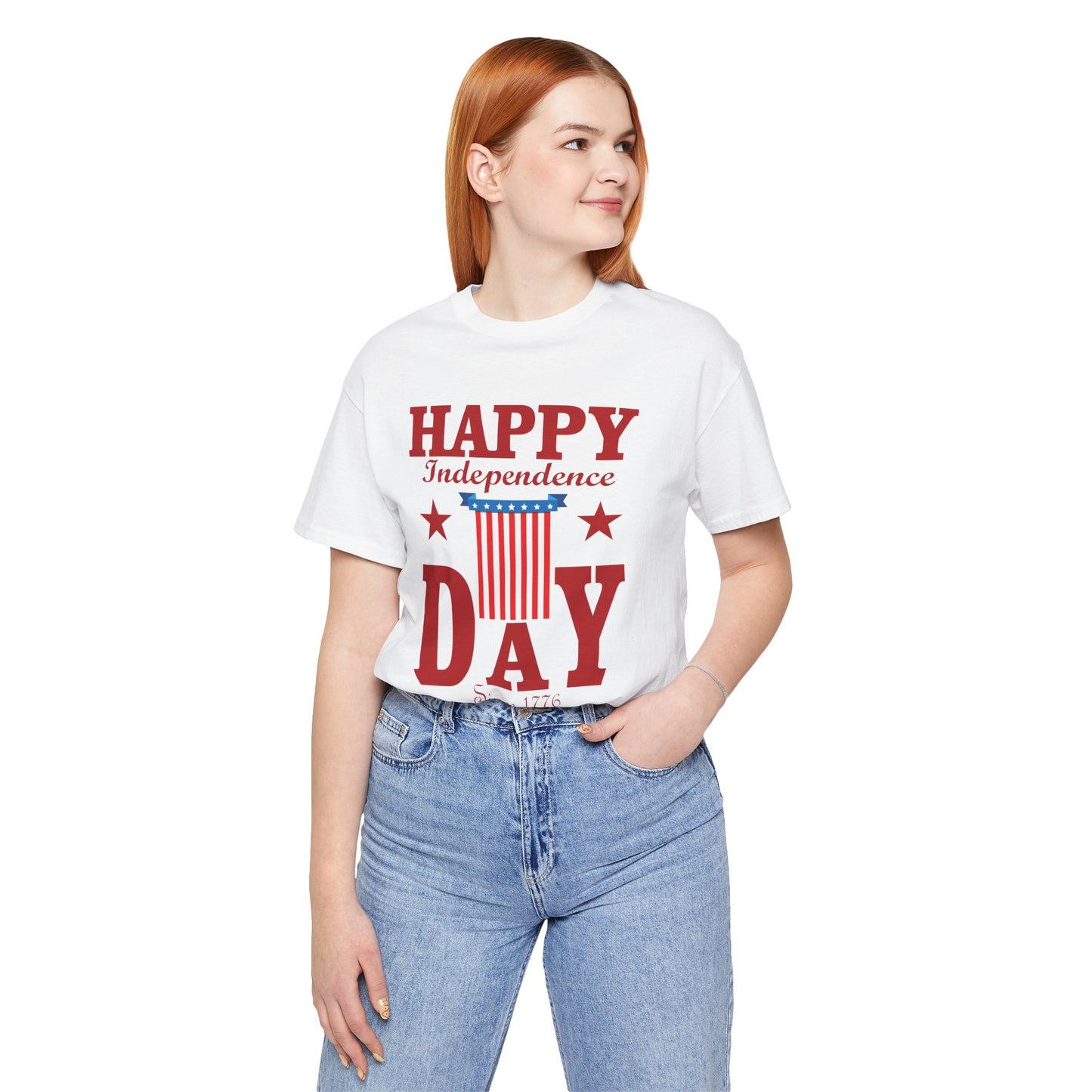 Happy Independence Day Graphic Unisex Cotton T-Shirt 018