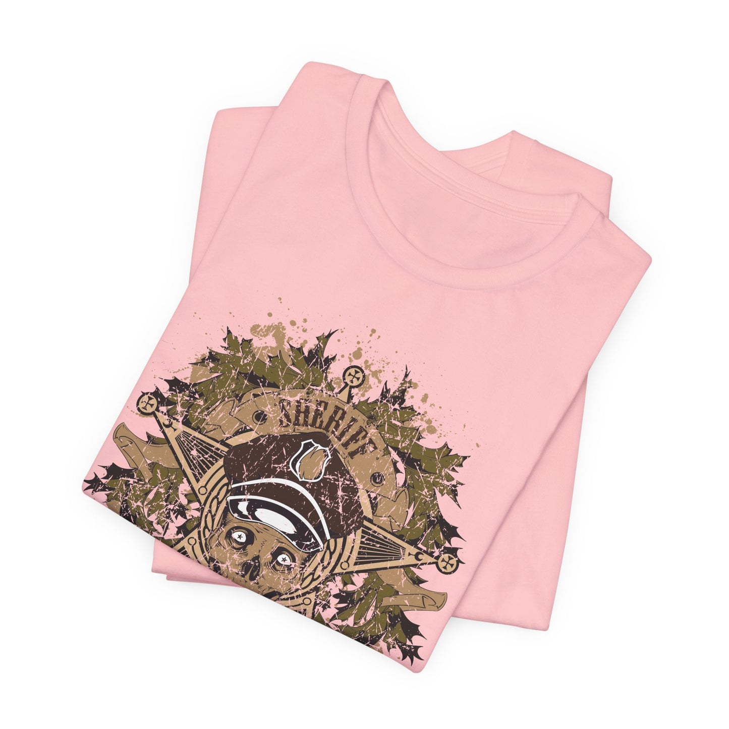 Skull Floral Emblem Graphic Unisex Cotton Tee Art-45