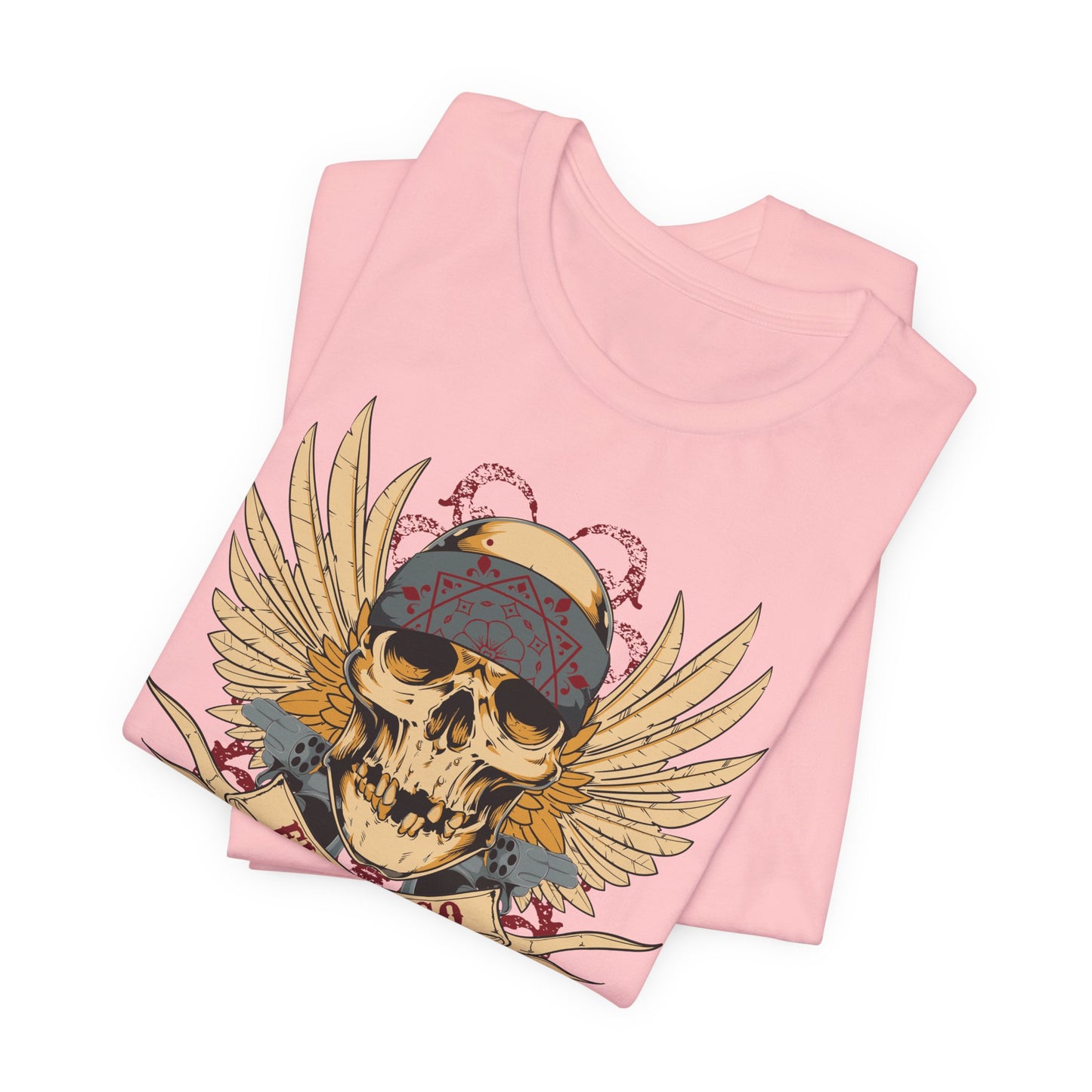 El Gringo Skull with Wings T-Shirt Vintage Tattoo Style Art-53