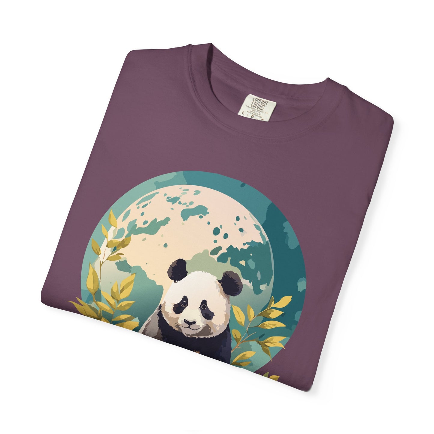 Panda Portrait T-Shirt Unisex Cotton Floral Chinese Graphic Circle Animal Art Tee pp6