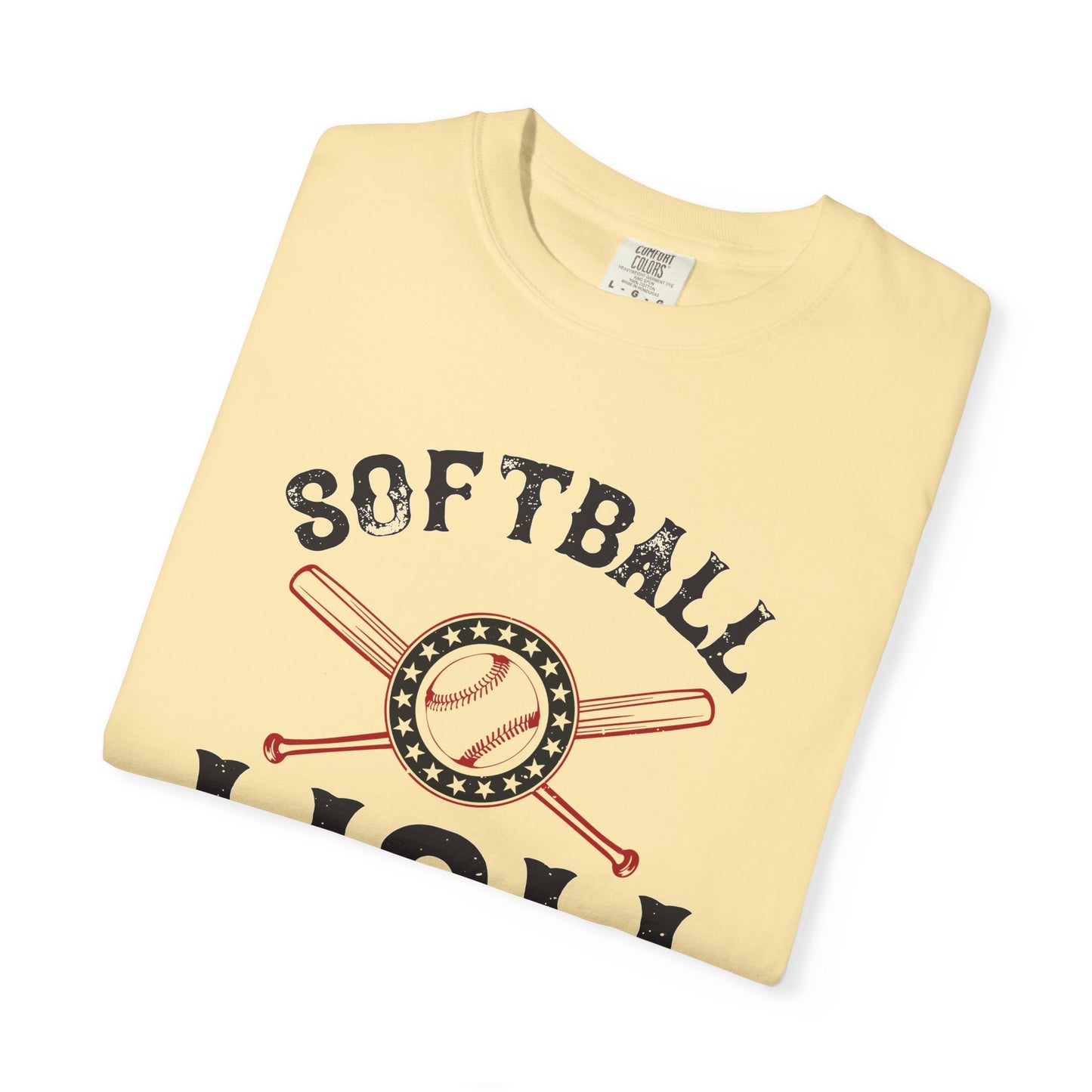 Softball Mom T-shirt Mother Day Mama Tee Unisex Comfort Colors Garment-Dyed Cotton h92