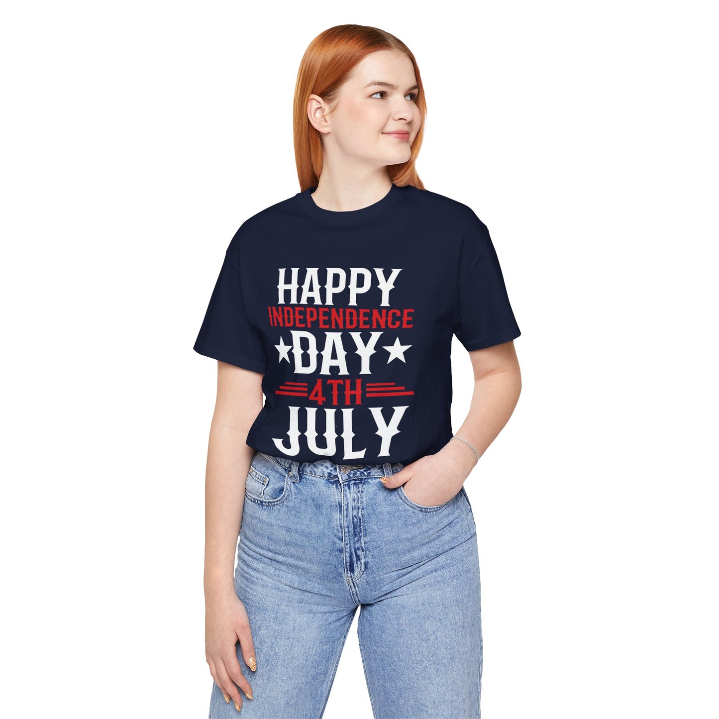 Happy Independence Day Graphic Unisex Cotton T-Shirt 016