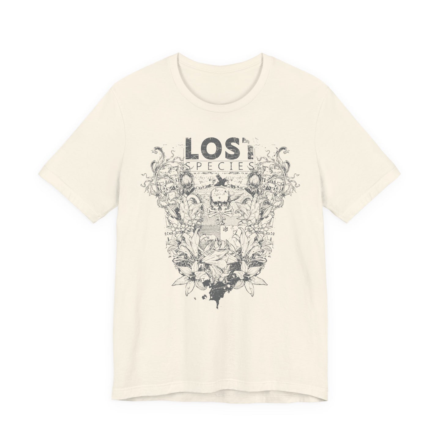 Lost Species Tee Floral Wildlife Illustration Rock Band T-Shirt A-7