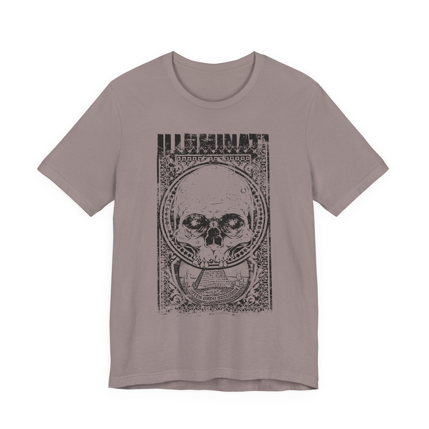 Skull Circle Graphic T-Shirt Vintage Etching Illustration Art Design Tee A-9