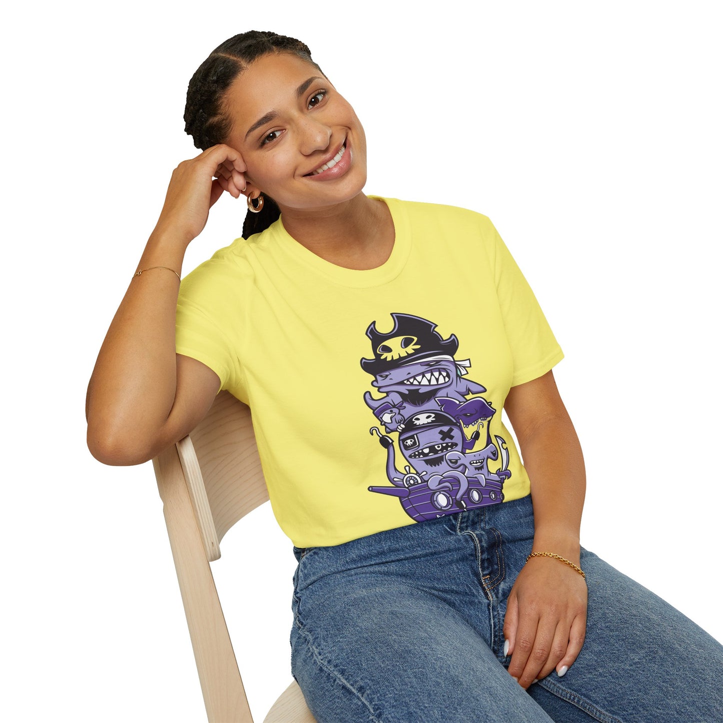Cartoon T Shirt Animation Tee Unisex Softstyle 64000 100 Percent Ring Spun Cotton Funny Graphic Tee