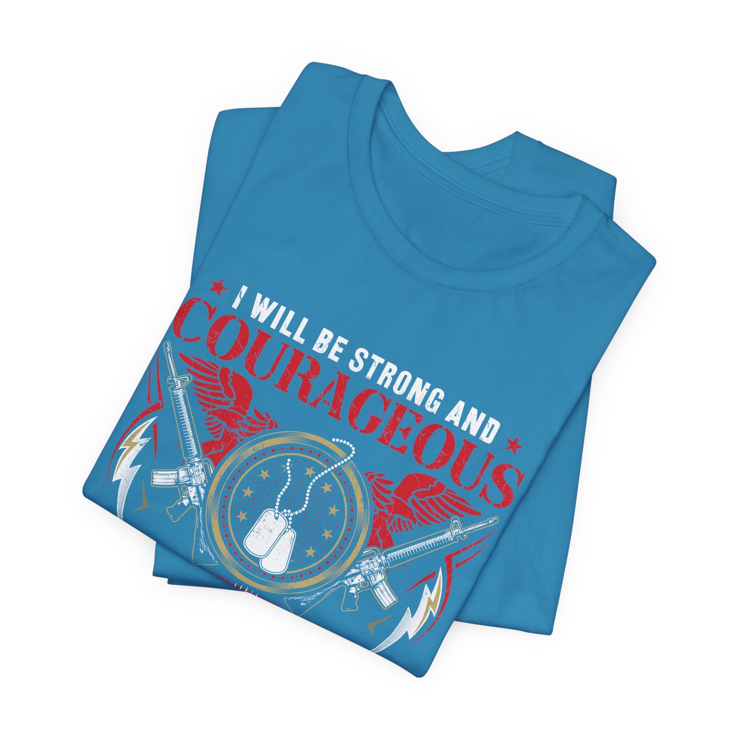 Courageous Veteran Prayer Tee Military Dog Tags Unisex Cotton T-Shirt v37