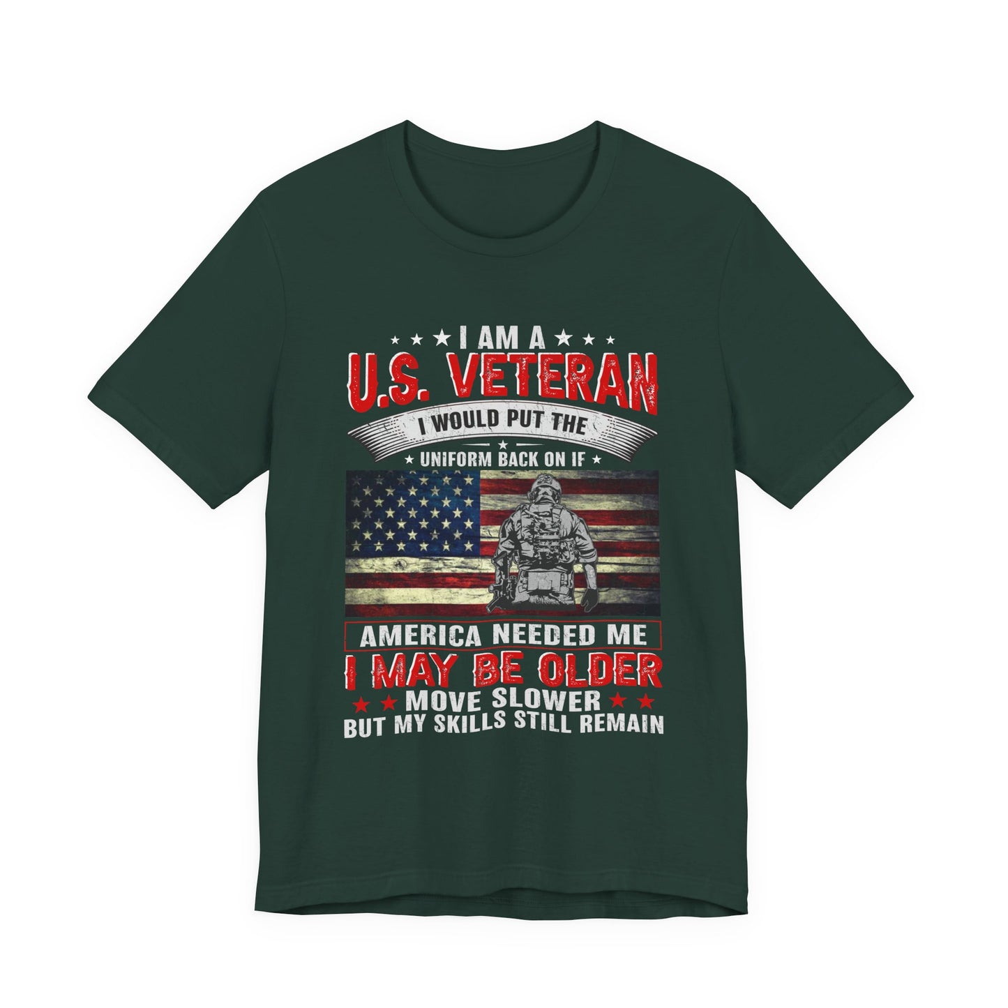 I Am A U.S. Veteran shirt American Flag Military Veteran Unisex Cotton Tee v25