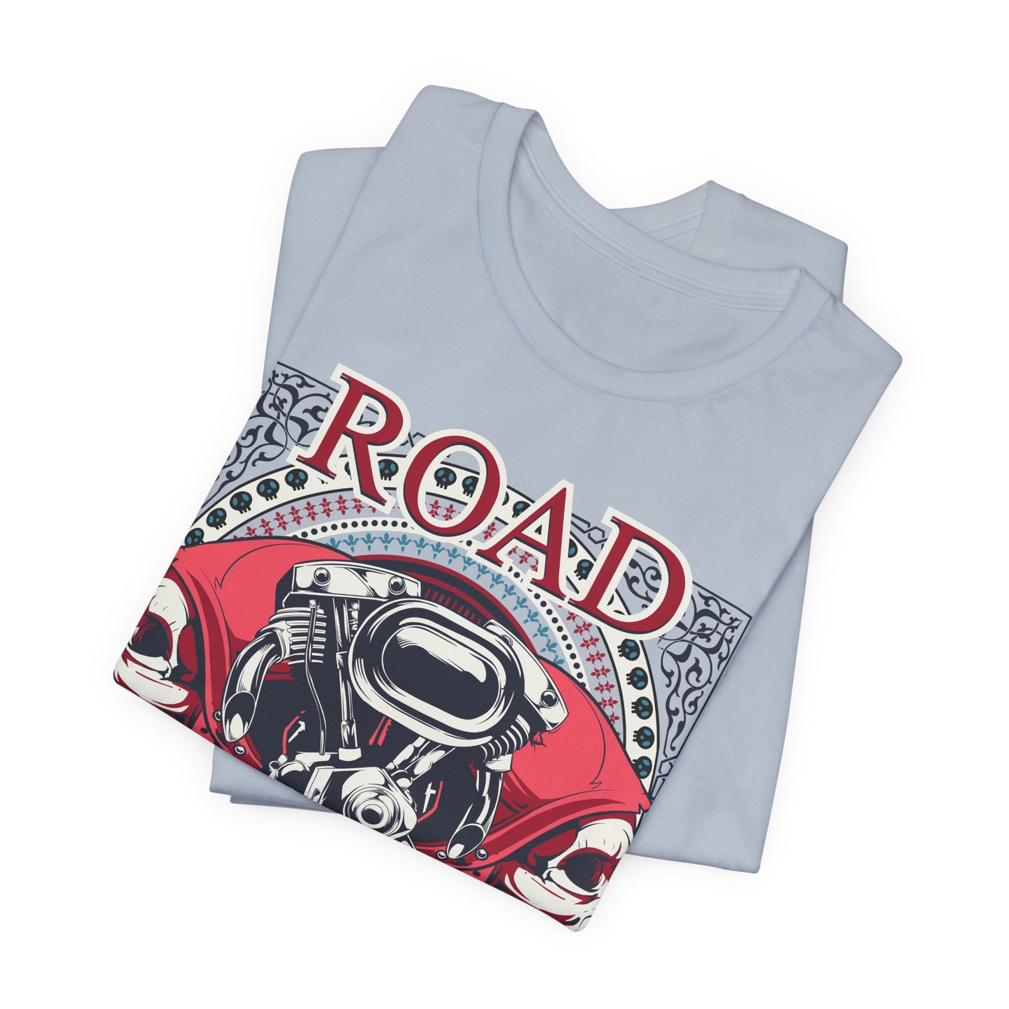 Dark Road Motorcycle Helmet Skull Tee Biker graphic t-shirt G-1