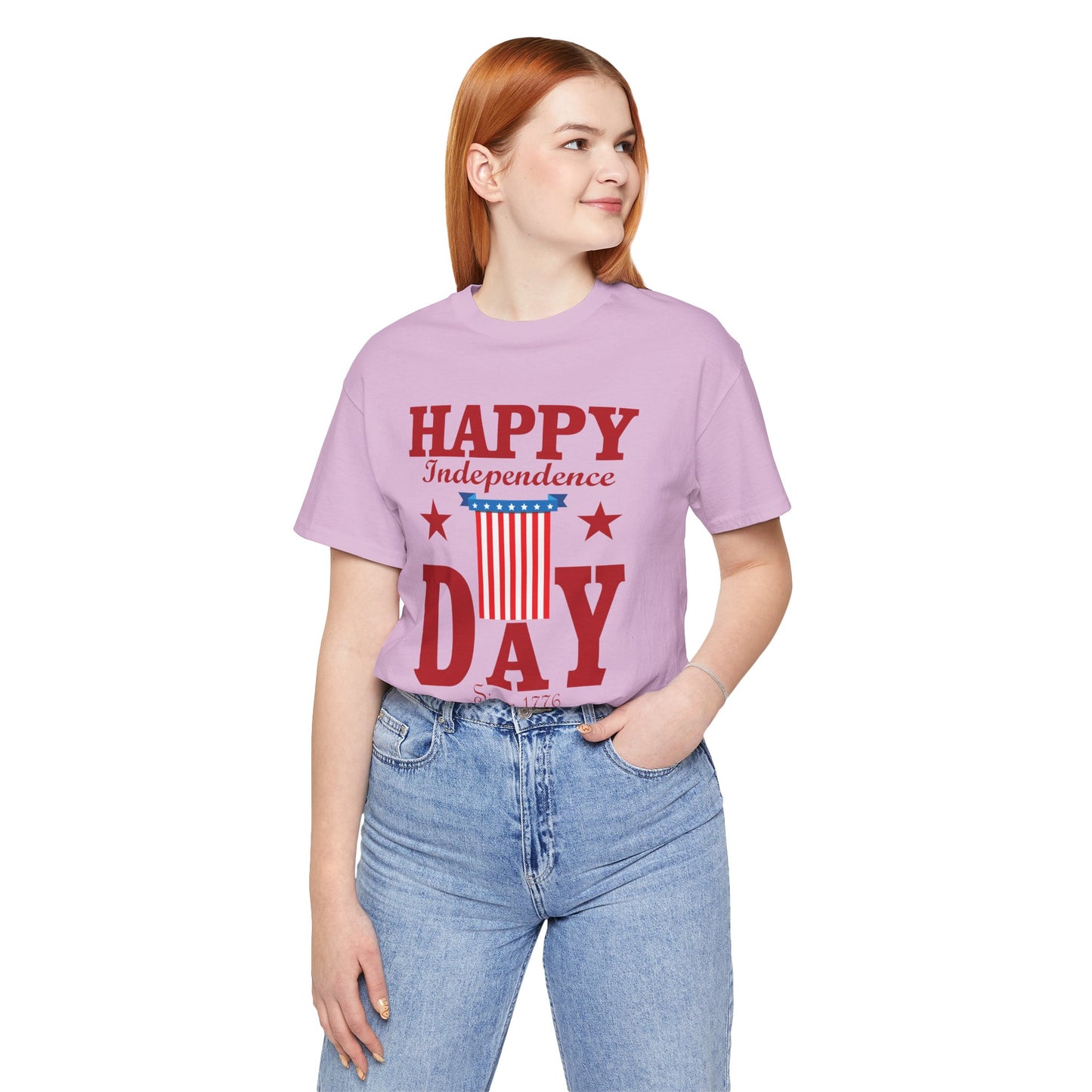 Happy Independence Day Graphic Unisex Cotton T-Shirt 018