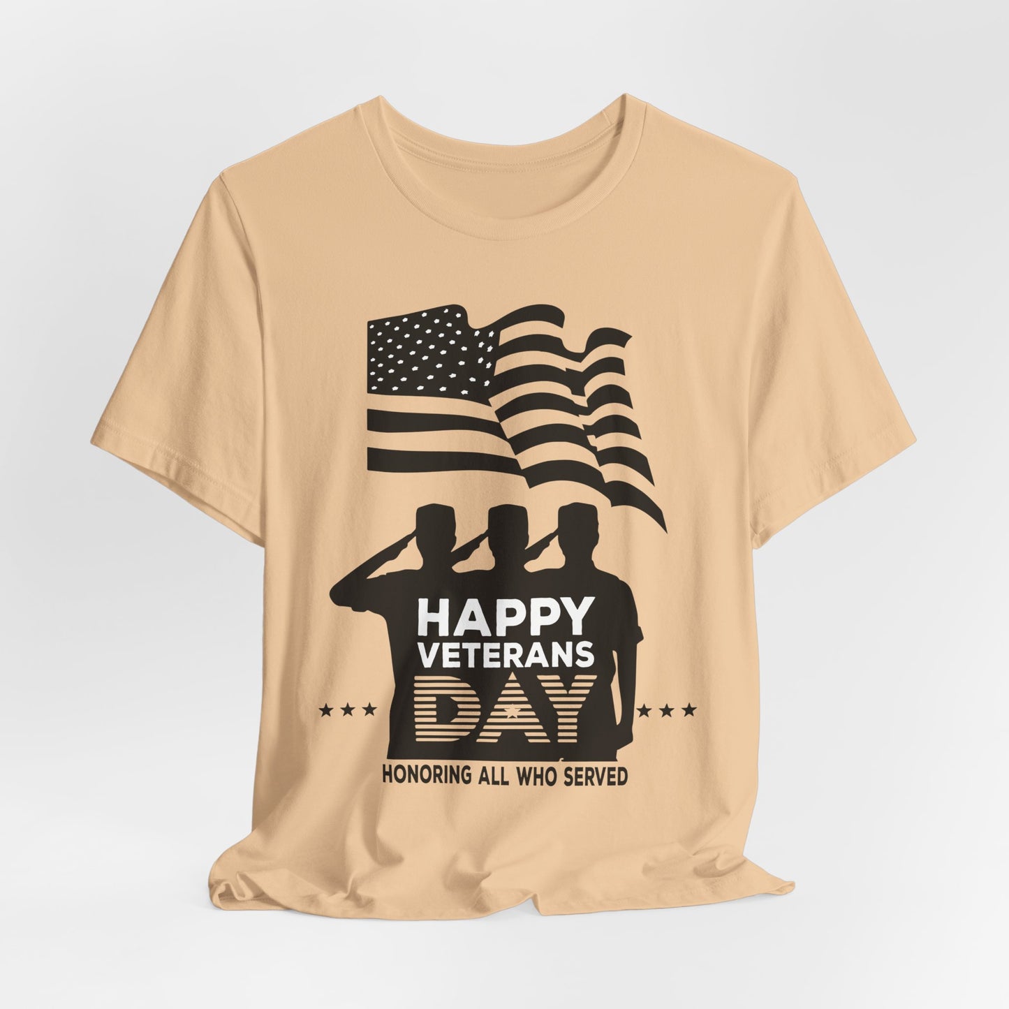 Happy Veterans Day saluting soldiers T-Shirt Patriotic American flag Unisex Cotton v51