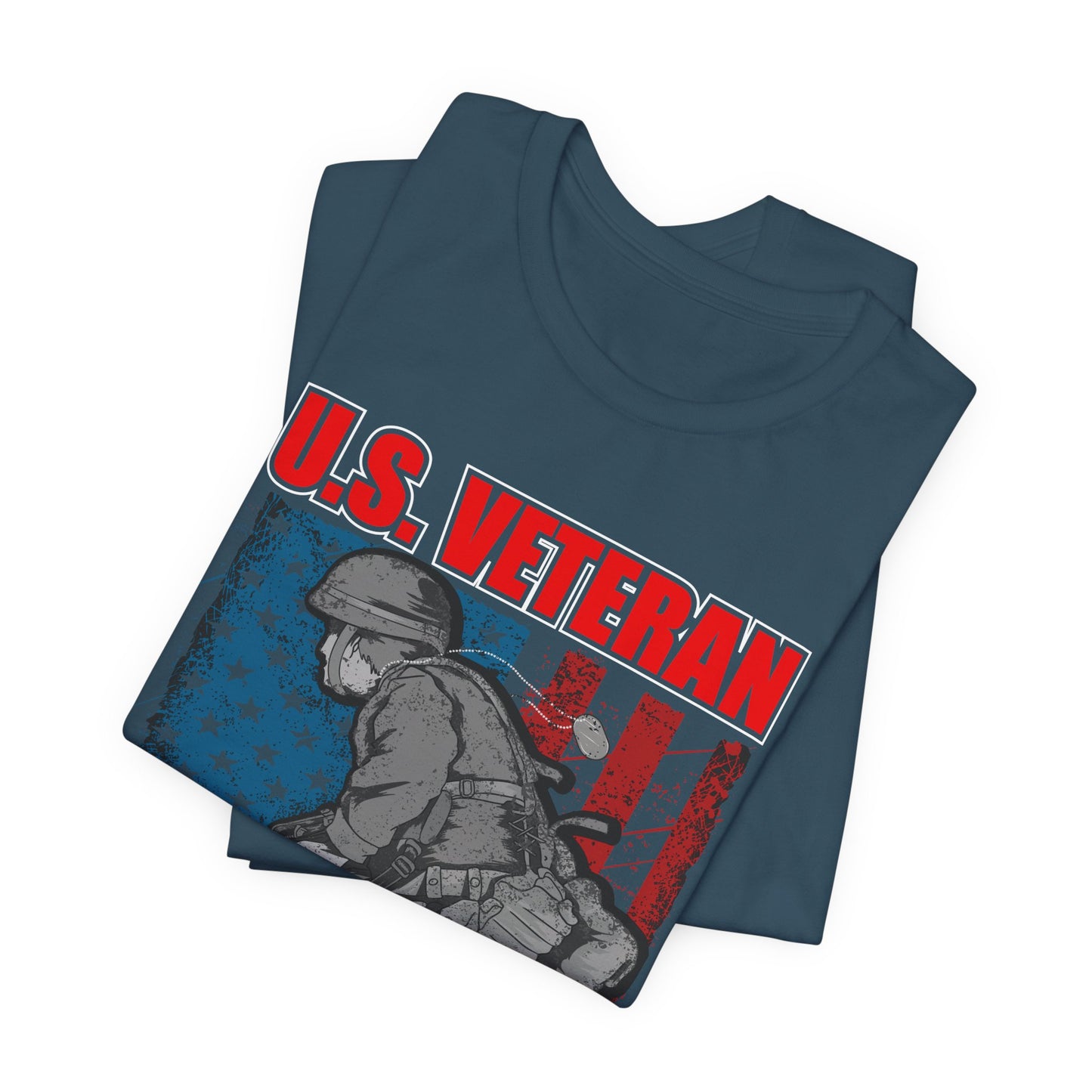 U.S. Veteran Soldier Illustration Tee Defender of Liberty and Freedom Unisex Cotton v31