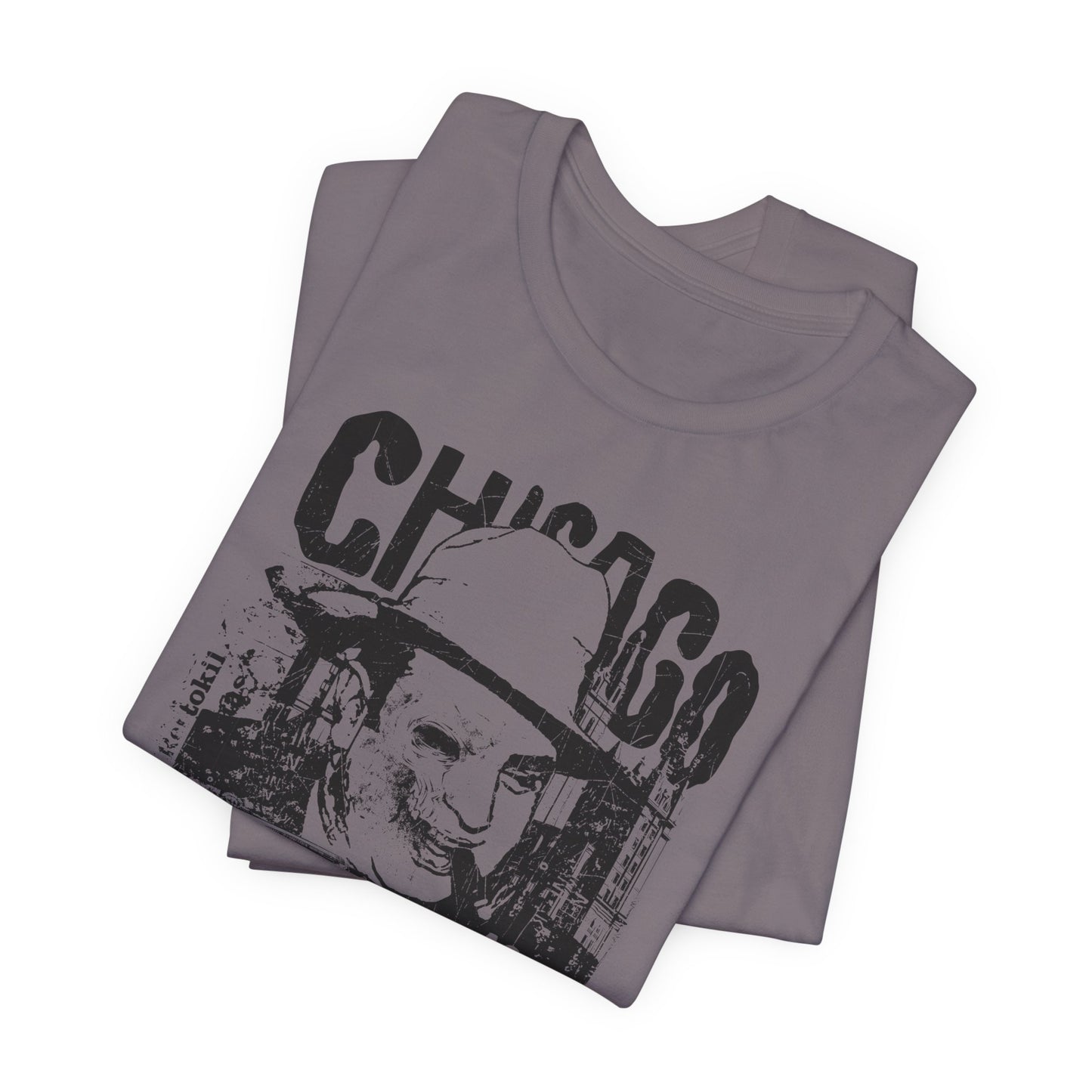 Chicago Retro Mobster Illustration Tee Vintage Car Cityscape Art Design T-Shirt A-8