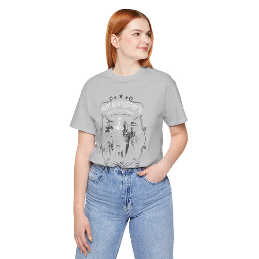 Real Gangsters Don't Die T-Shirt Vintage Outlaw Illustration Retro Biker Tee A-3