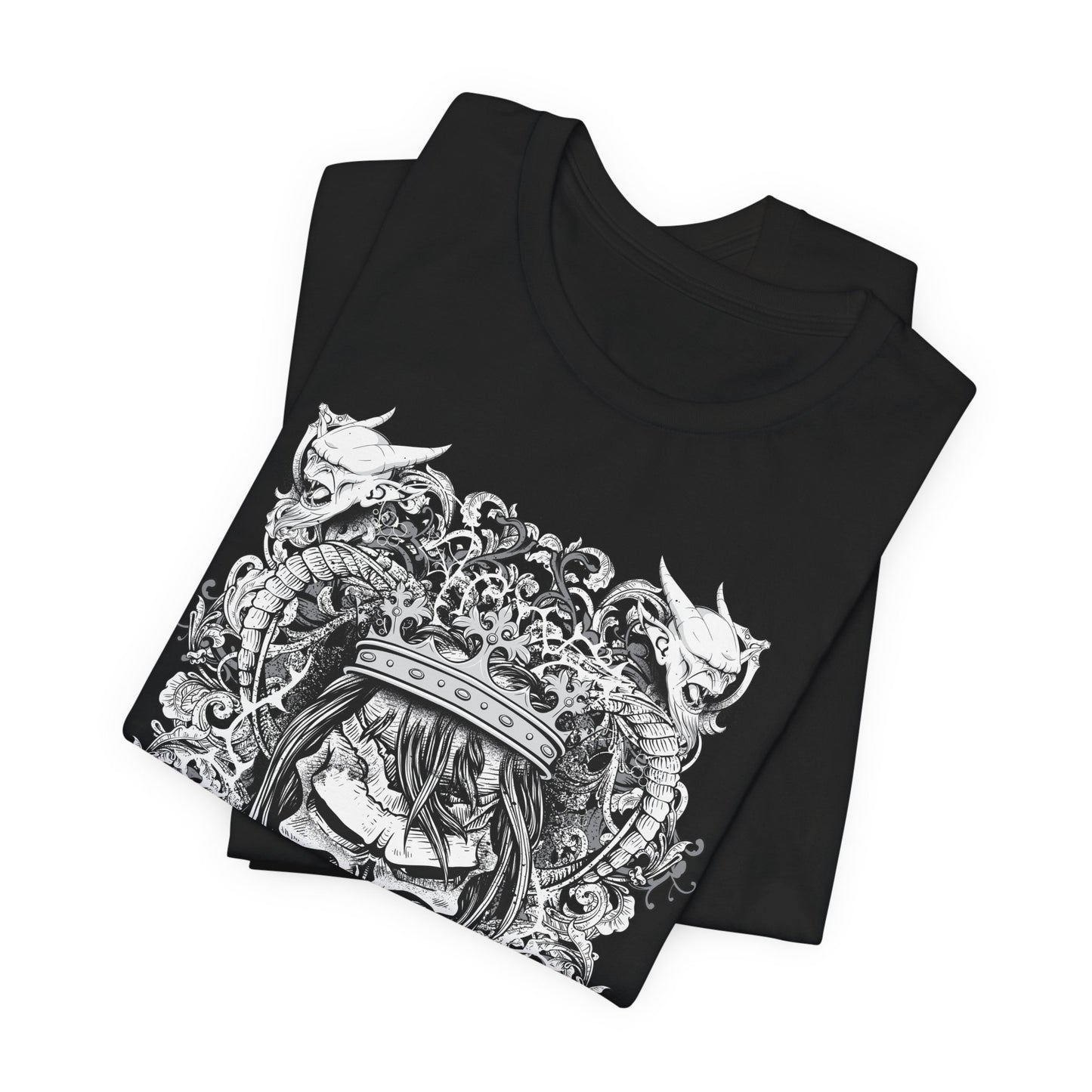 Gothic Skull Illustration Graphic Unisex Cotton T-Shirt r13