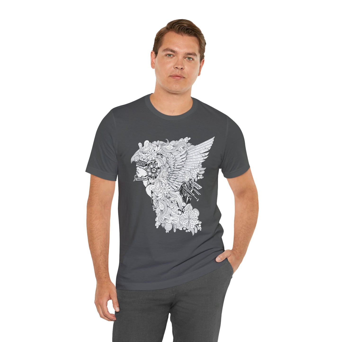 Eagle Illustration Graphic Unisex Cotton T-Shirt r26