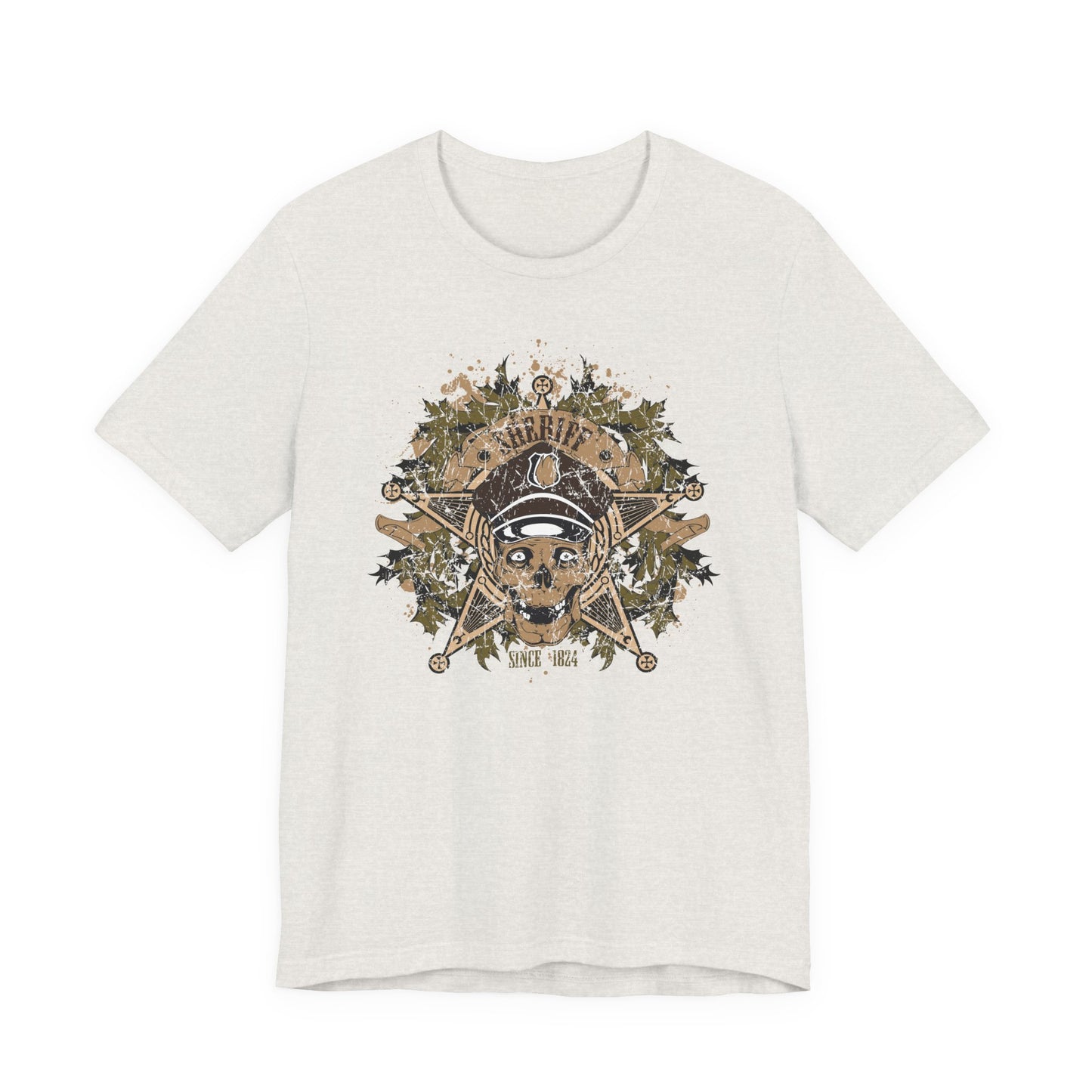 Skull Floral Emblem Graphic Unisex Cotton Tee Art-45