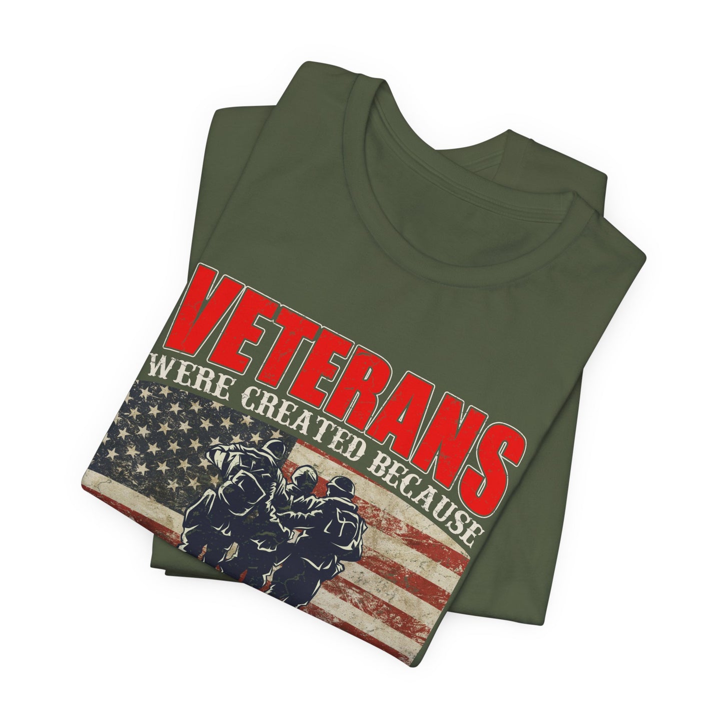 Veterans Were Created Because Superheroes Are Busy T-Shirt American Flag Soldiers Tee v41