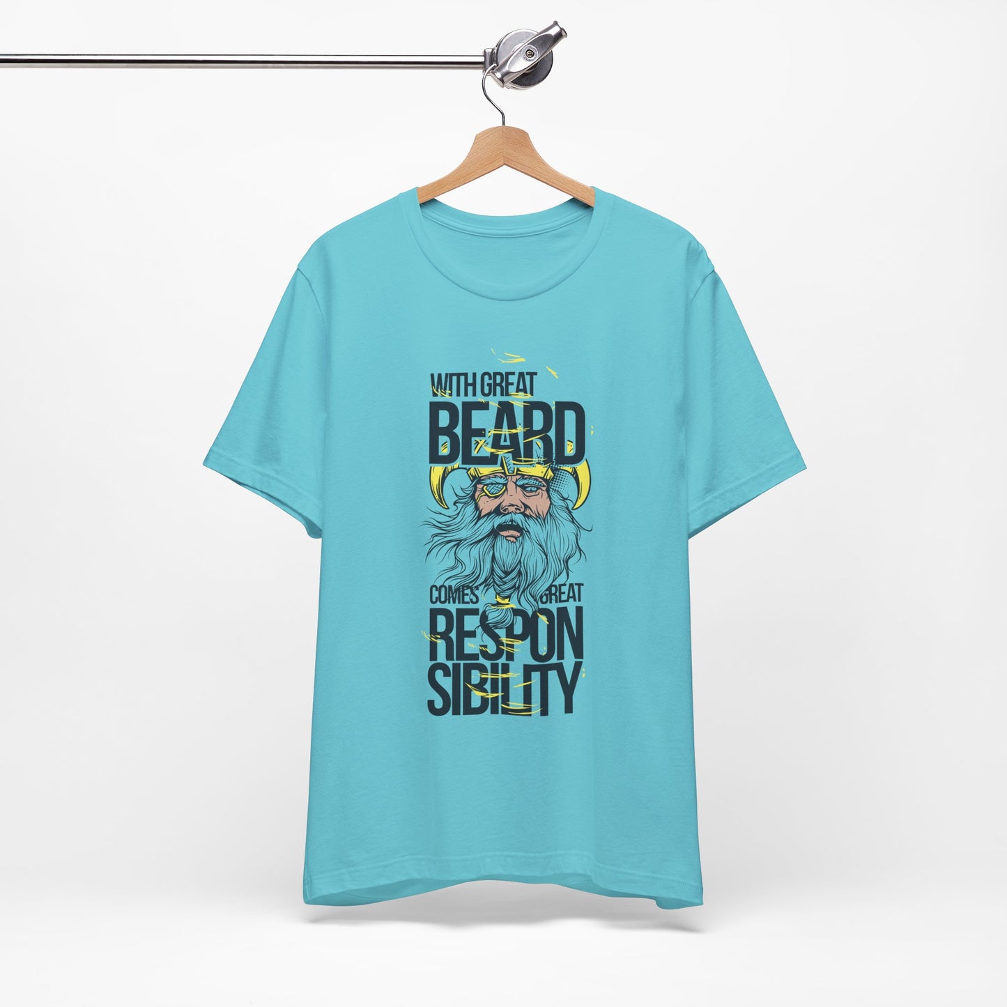 With Great Beard Comes Great Responsibility Tee Viking Beard Graphic Shirt A-2