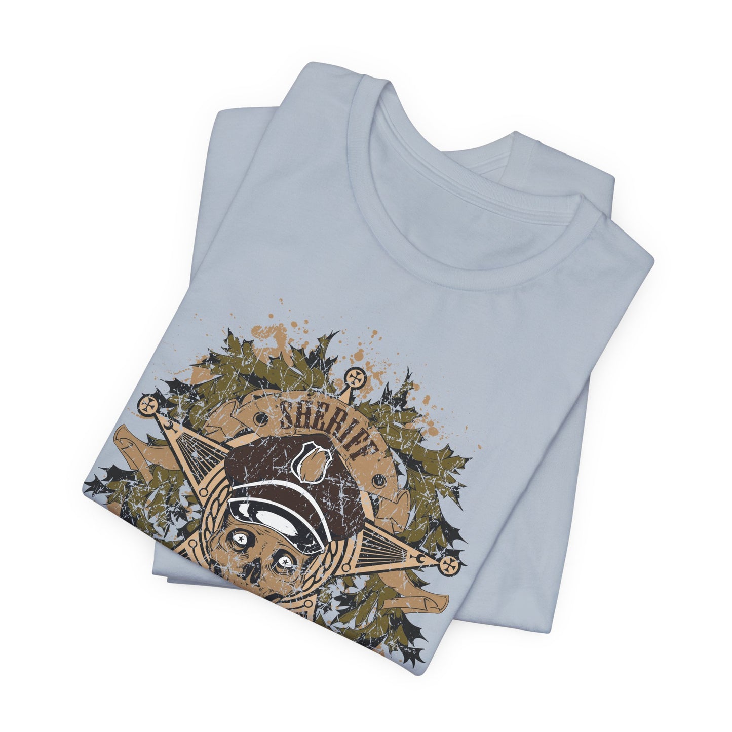 Skull Floral Emblem Graphic Unisex Cotton Tee Art-45