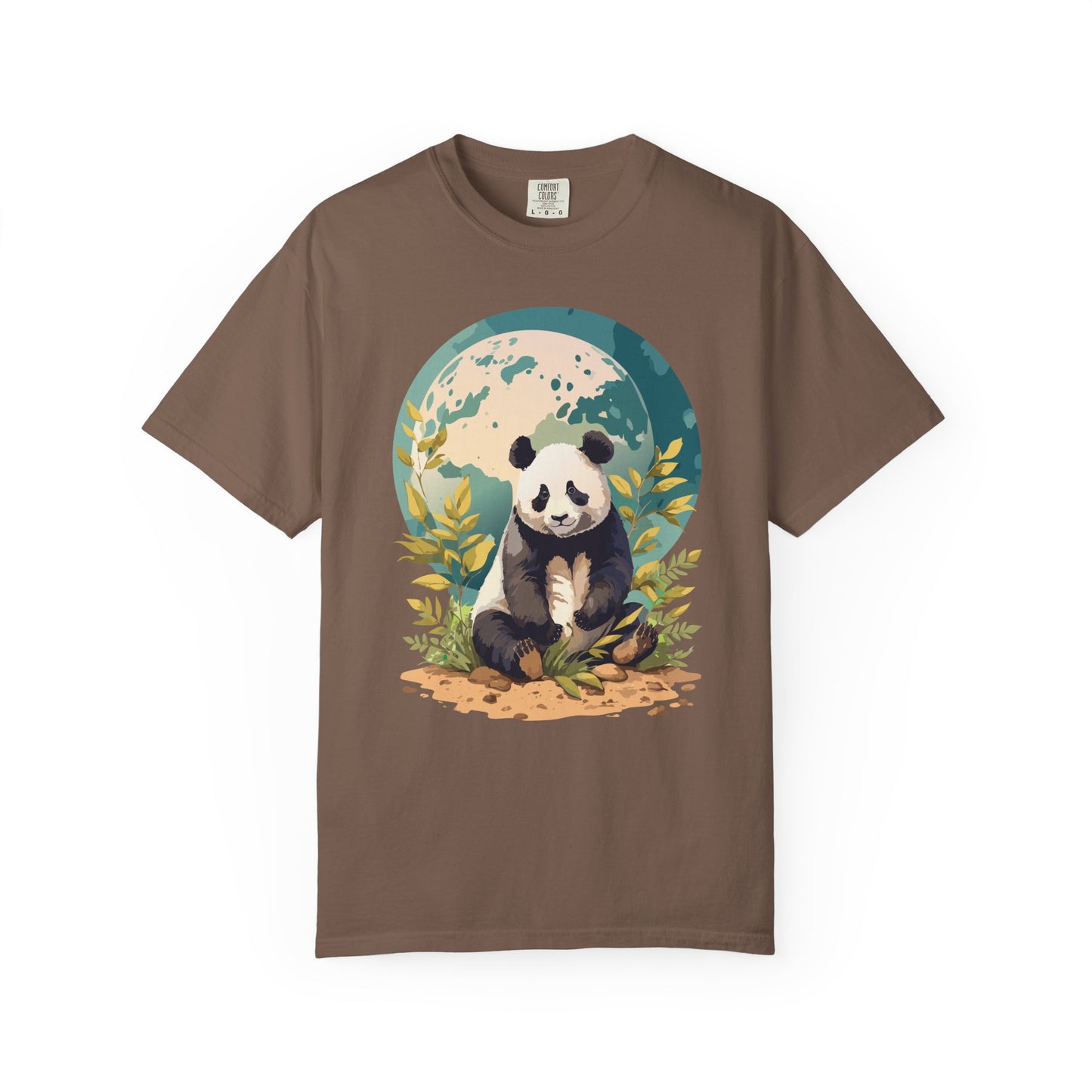 Panda Portrait T-Shirt Unisex Cotton Floral Chinese Graphic Circle Animal Art Tee pp6