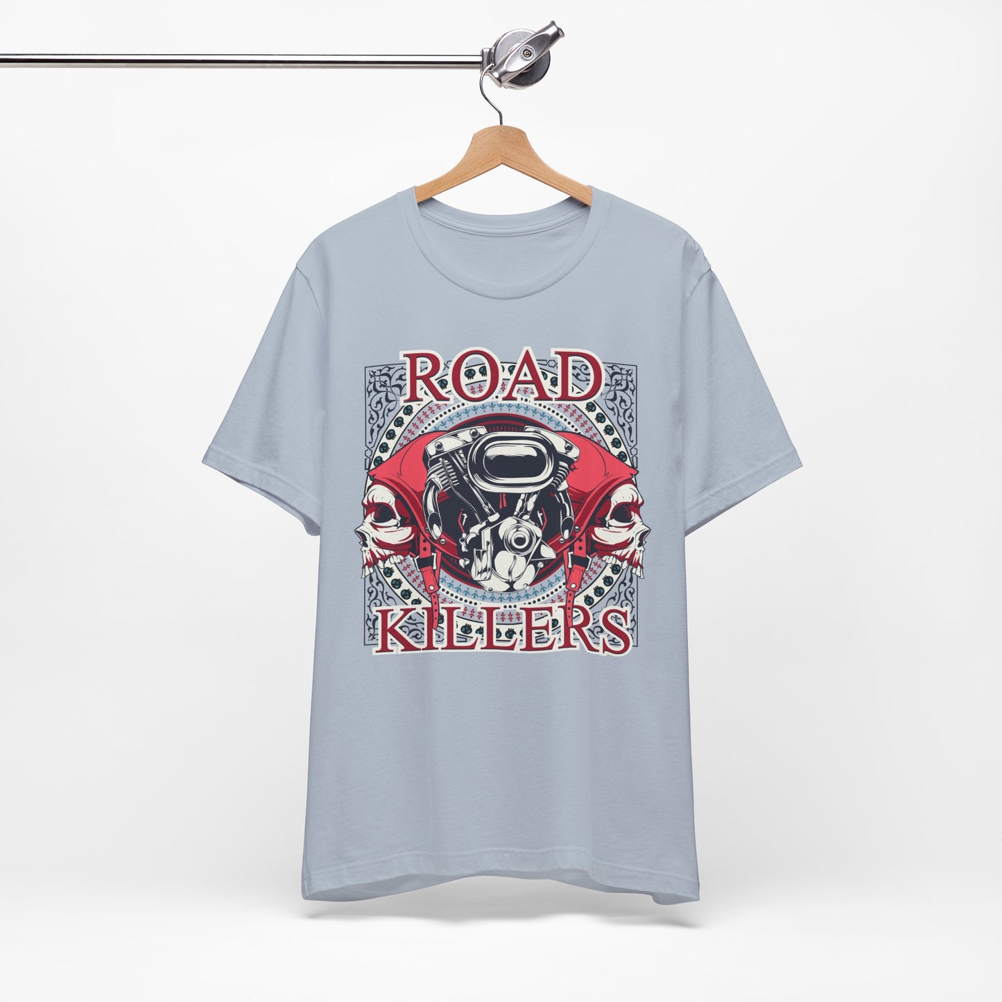 Dark Road Motorcycle Helmet Skull Tee Biker graphic t-shirt G-1