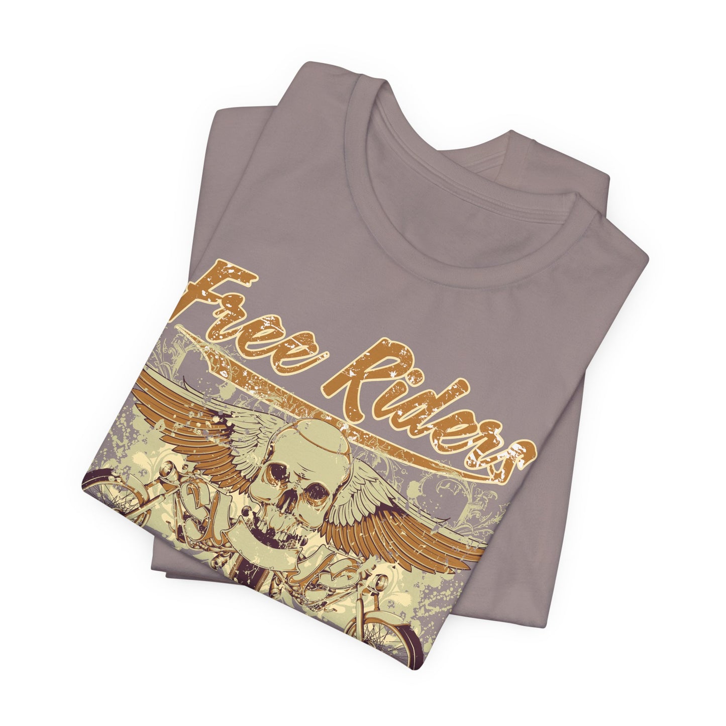 Free Riders Skull Motorcycle Tee Biker Graphic Art Design T-Shirt A-1