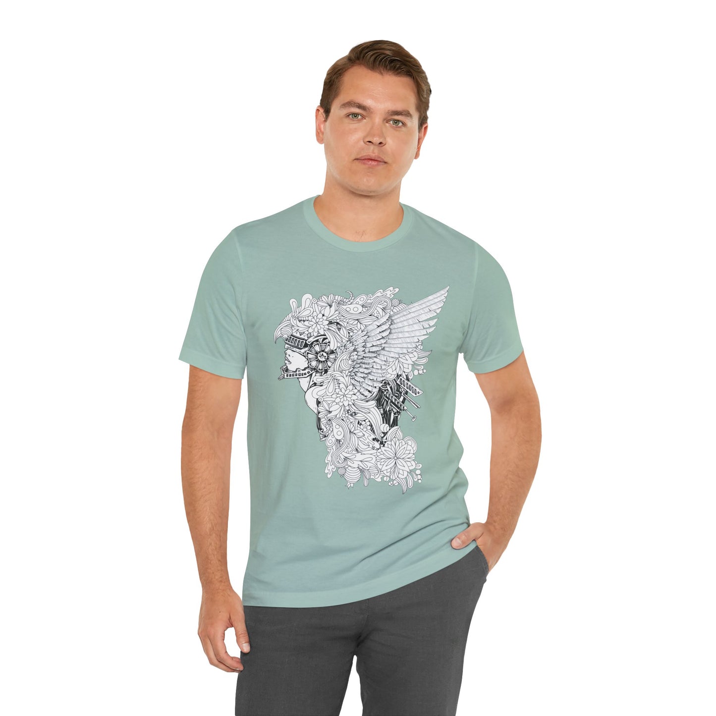 Eagle Illustration Graphic Unisex Cotton T-Shirt r26