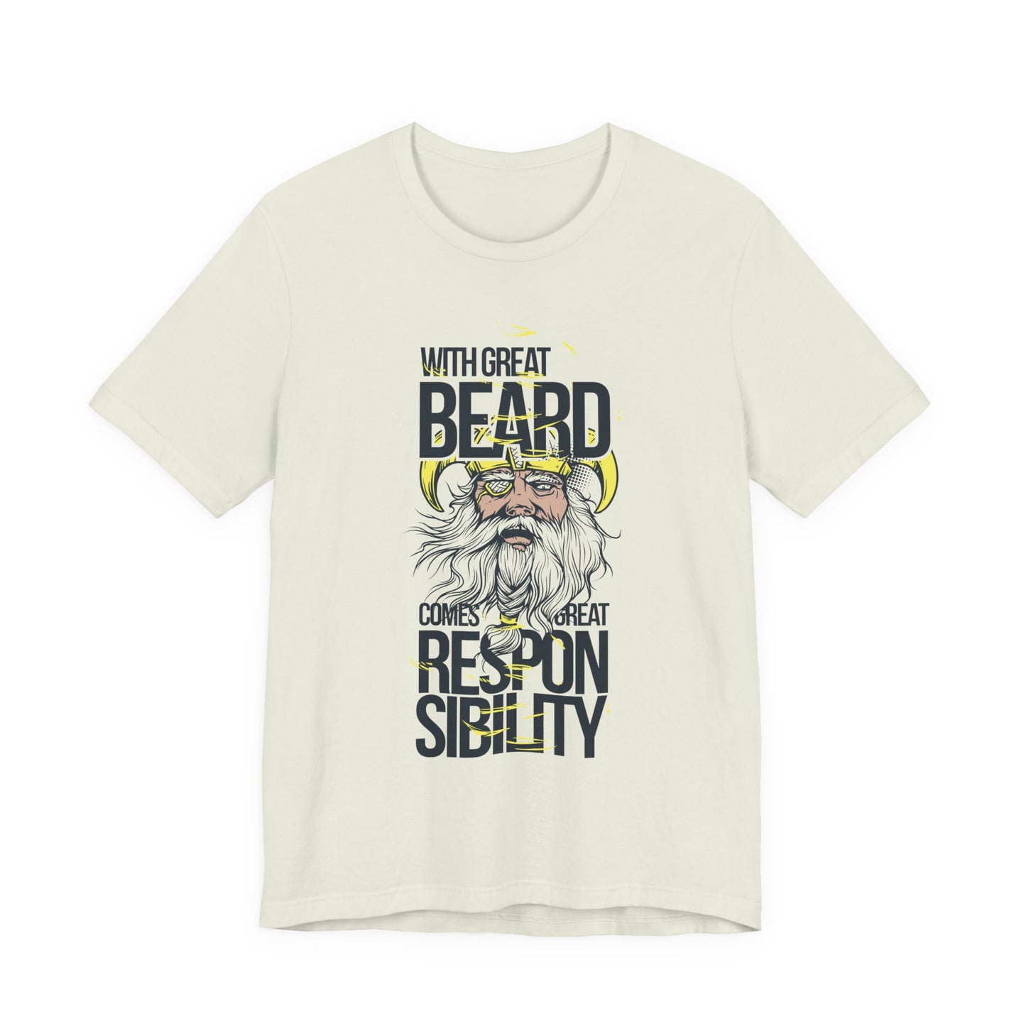 With Great Beard Comes Great Responsibility Tee Viking Beard Graphic Shirt A-2