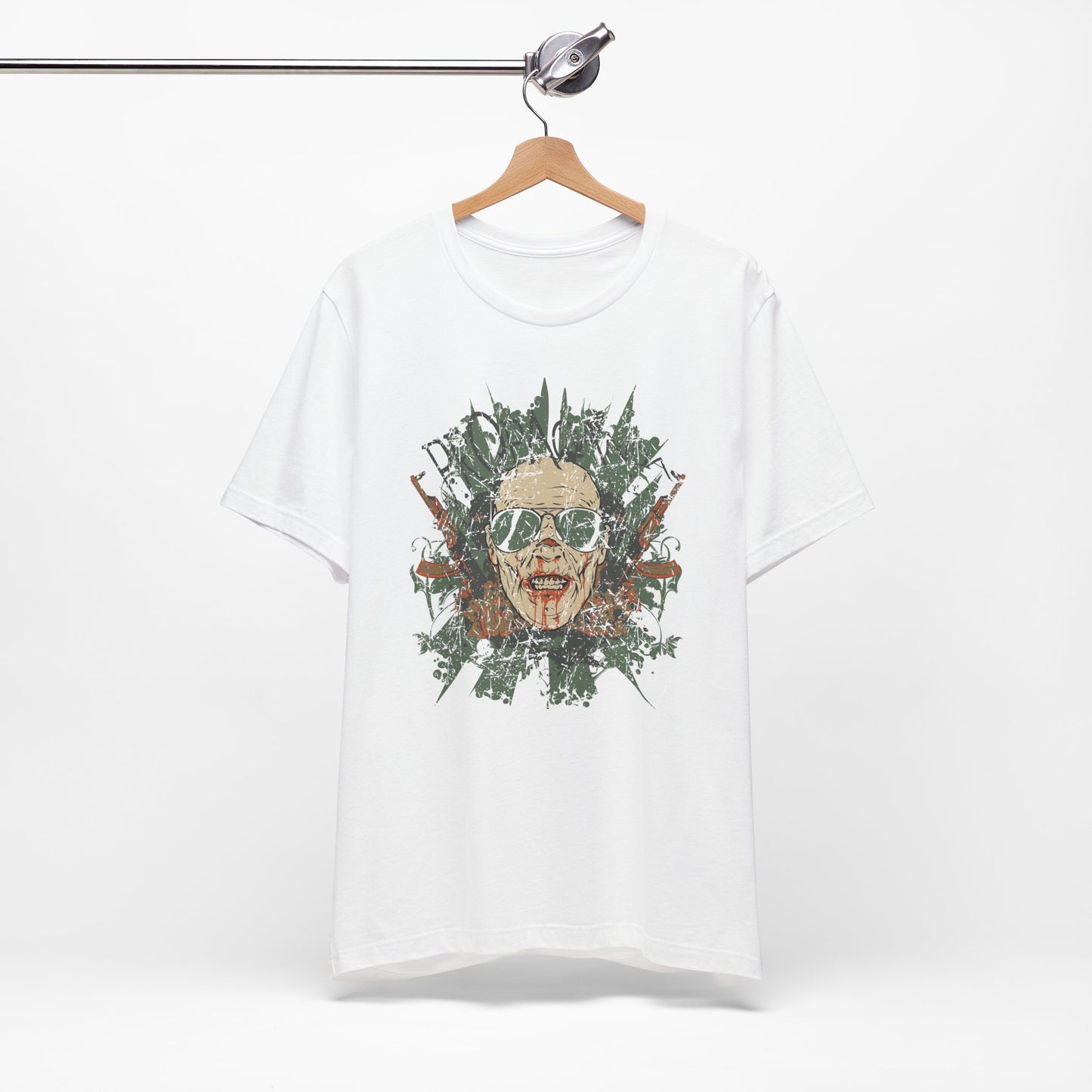 Retro Skull Floral Graphic Design Unisex Cotton T-Shirt G-2