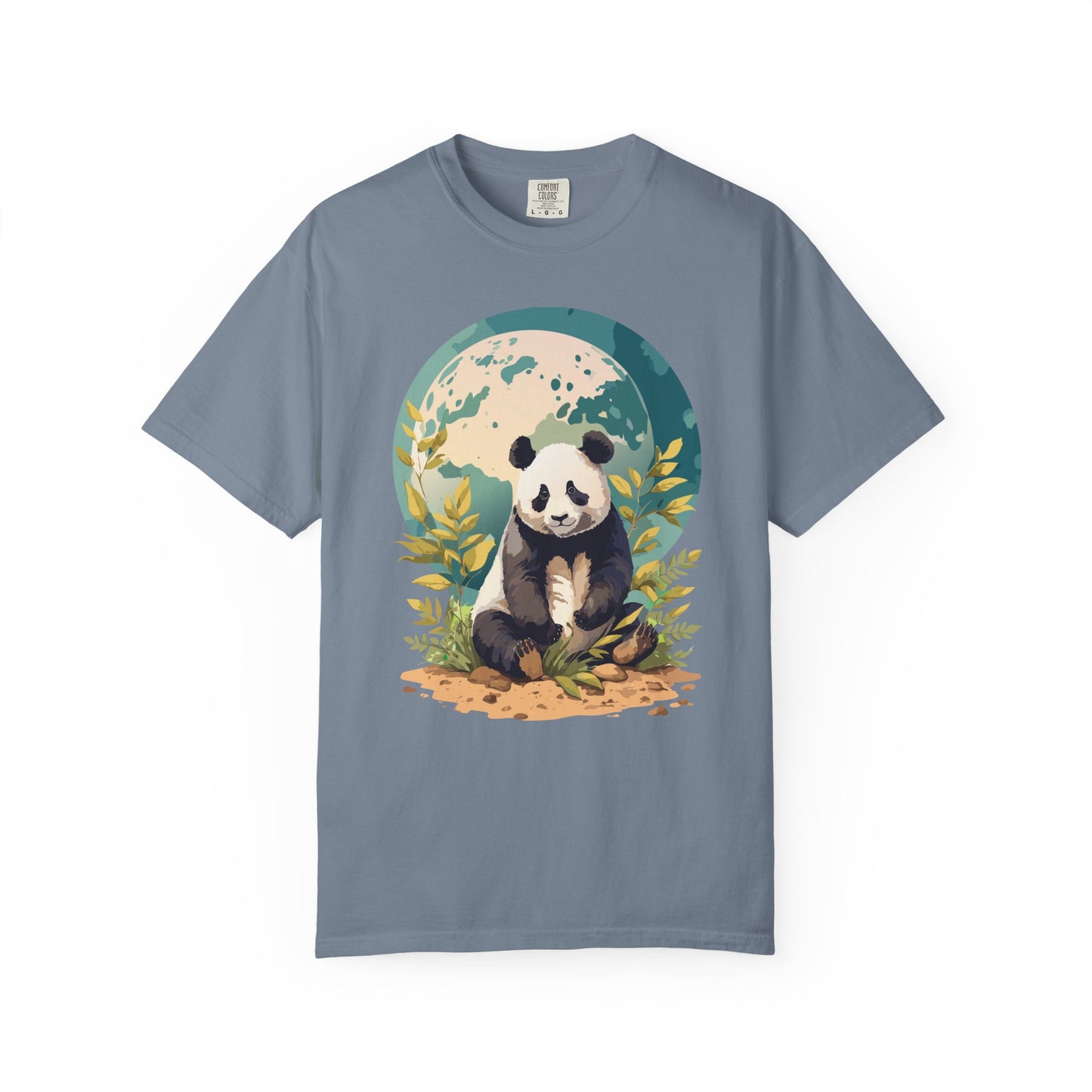 Panda Portrait T-Shirt Unisex Cotton Floral Chinese Graphic Circle Animal Art Tee pp6